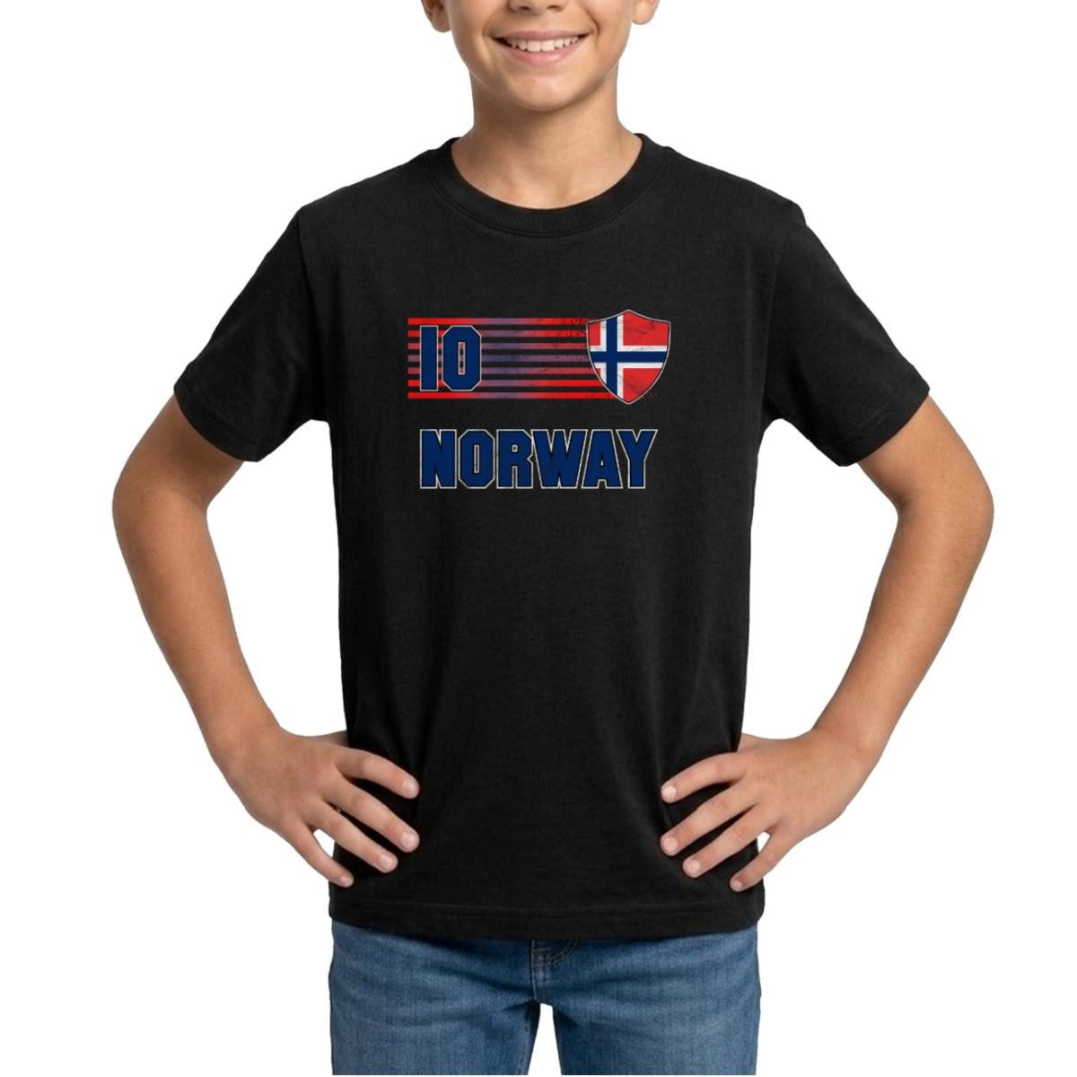 Spreadshirt T-Shirt Norwegen Trikot, Norwegen Fußball Flagge Teenager T-Shirt (1-tlg)