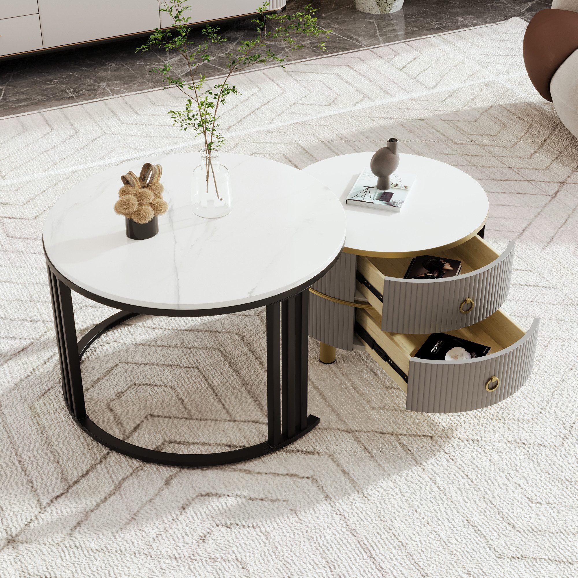 Merax Couchtisch Set aus Holz mit günstig online kaufen