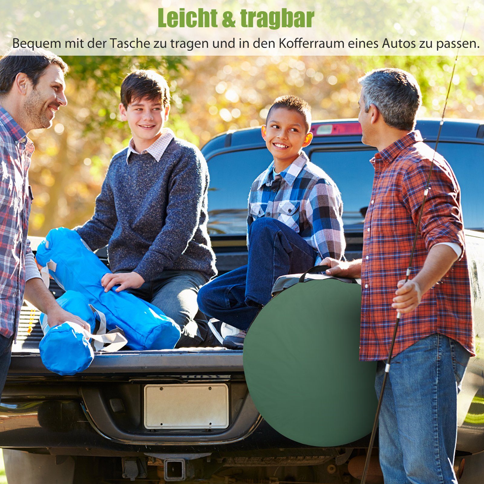 COSTWAY Faltzelt Duschzelt, Personen: 1, Pop Up mit Tasche, 120*120*190cm