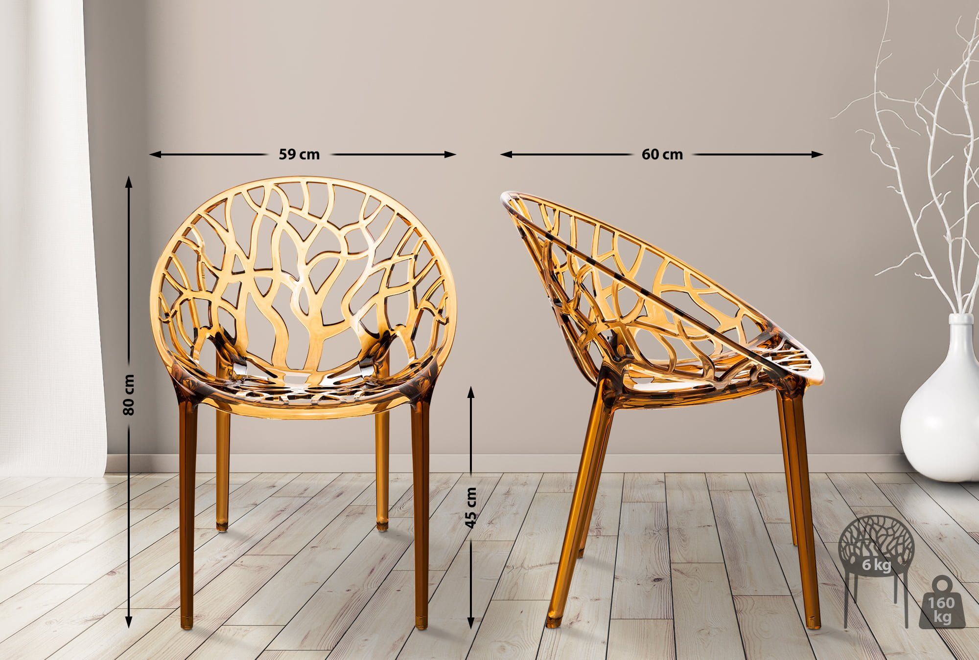 CLP Gartenstuhl Crystal, Outdoor, Kunststoff, stapelbar günstig online kaufen