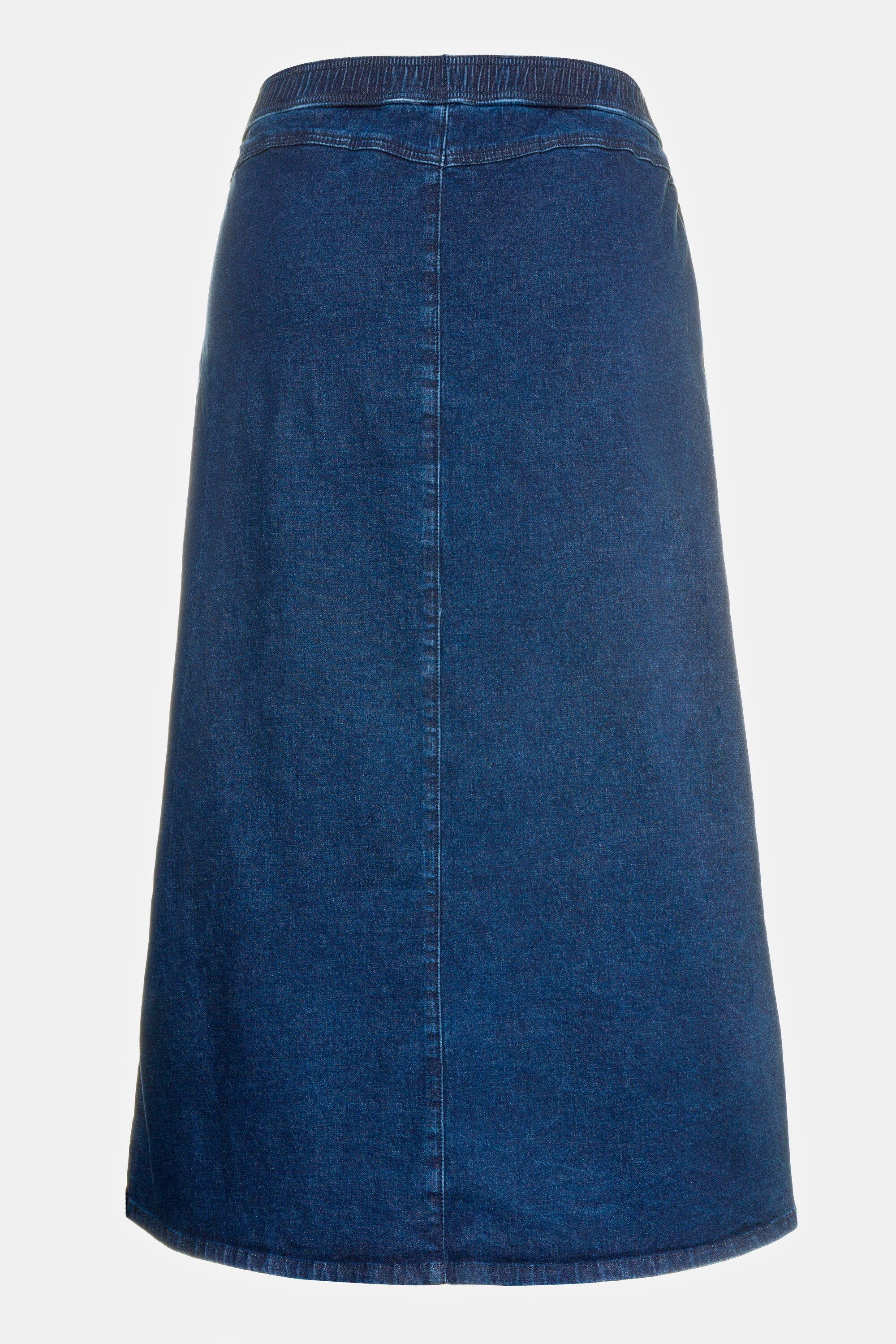 Ulla Popken Jeansrock Jeans-Rock ausgestellt Elastikbund