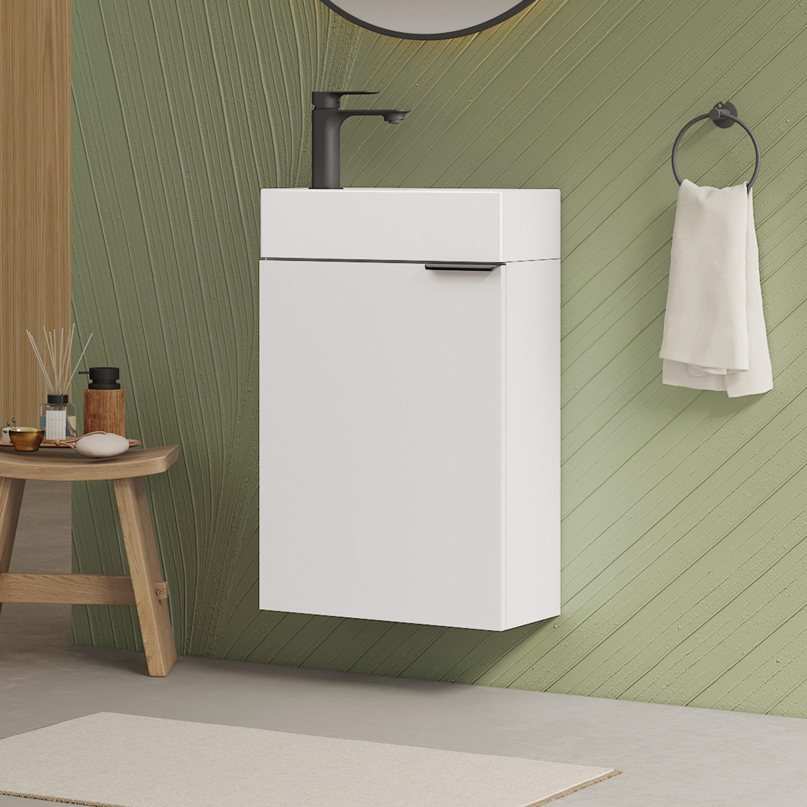 EMKE Badmöbel-Set Kompakter Badschrank mit Waschbecken günstig online kaufen