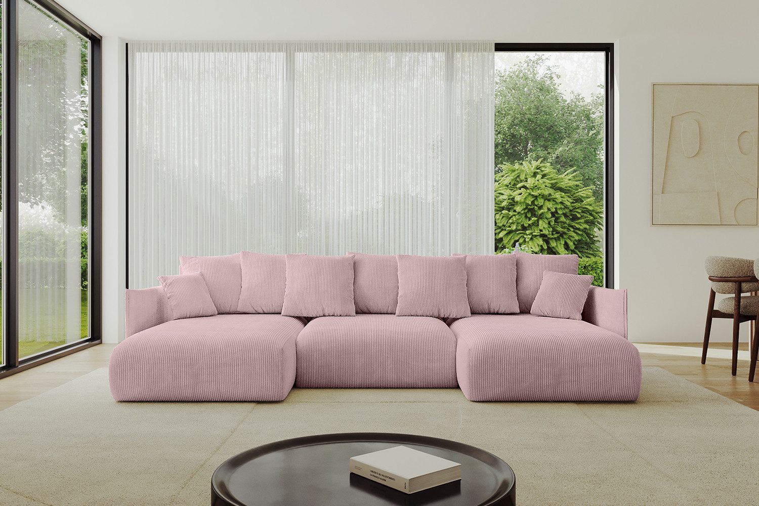 ALTDECOR Wohnlandschaft ONESK-U, Couch mit Schlaffunktion, Wohnzimmer - Ecksofa, Corner Sofa Bett Eckcouch Couch U-Form Schlafcouch Ausziehbar