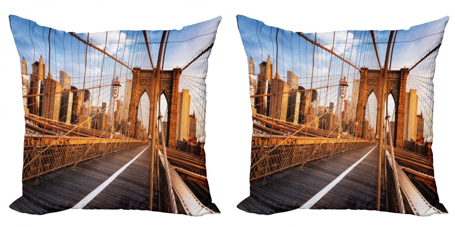 Kissenbezüge Modern Accent Doppelseitiger Digitaldruck, Abakuhaus (2 Stück), Vereinigte Staaten NYC Architektur