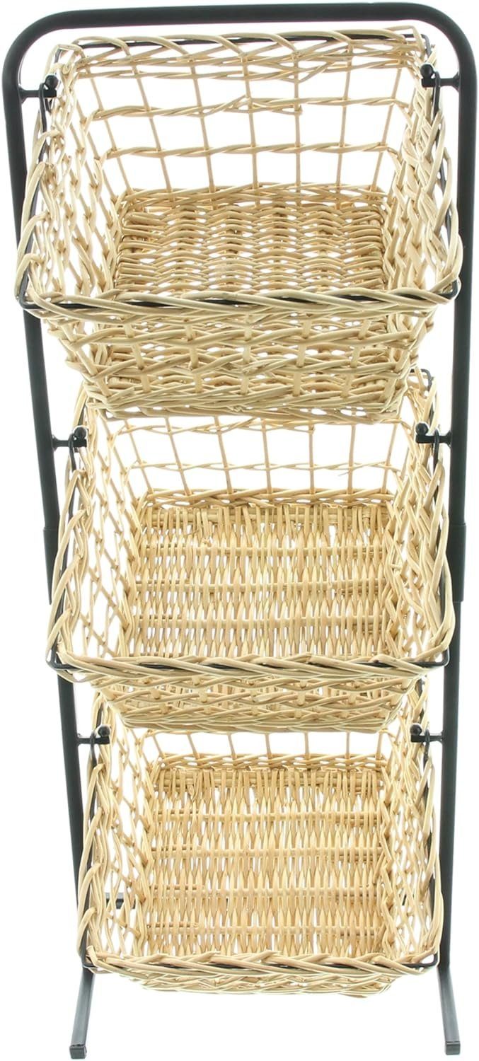 Produktbild von Verkaufsständer Deutschland Dekoleidenschaft Verkaufsständer Mit Weidenkorb 65 Cm, Schwarzes Metallgestell, Warenkorb, Aktionskorb, Wühlkorb