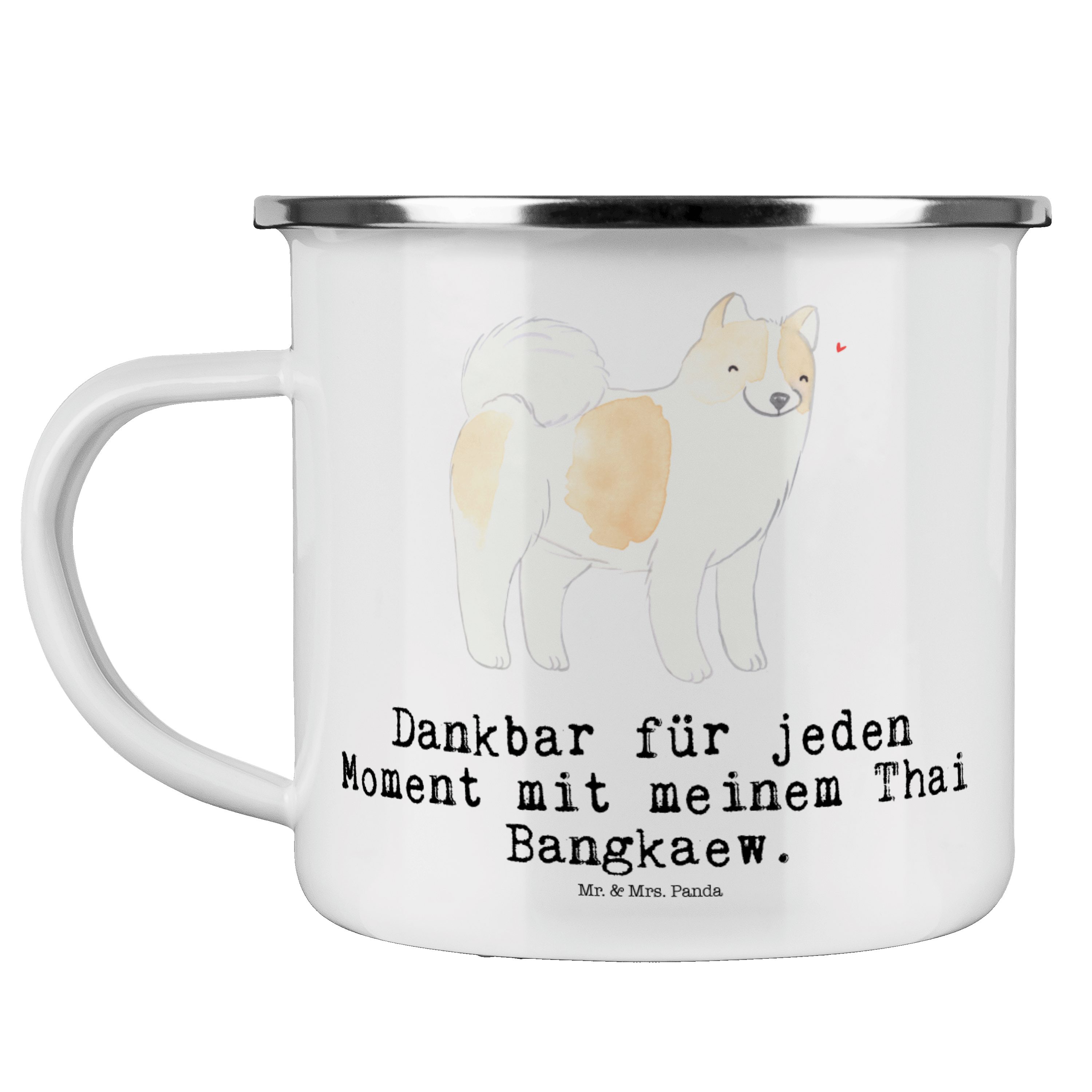 Mr. & Mrs. Panda Becher Thai Bangkaew Moment - Weiß - Geschenk, Campingtasse, Outdoor Tasse, Emaille