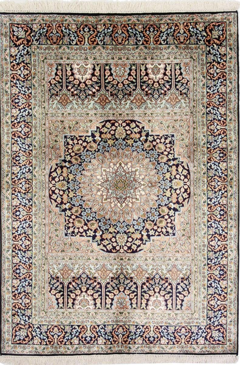 Seidenteppich Kaschmir Seide 121x186 Handgeknüpfter Orientteppich, Nain Trading, rechteckig, Höhe: 4 mm