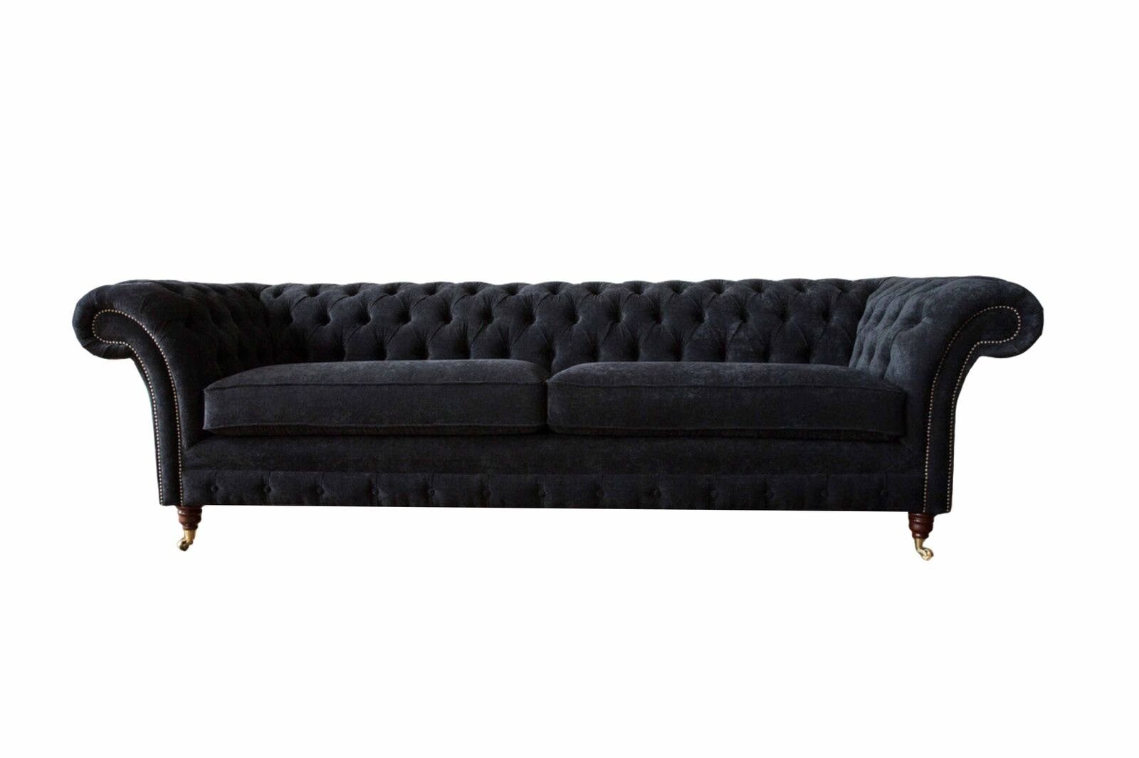 JVmoebel Sofa Design Sofa 4 Sitzer Polster Luxus Klassische Textil Chesterfield, Made In Europe
