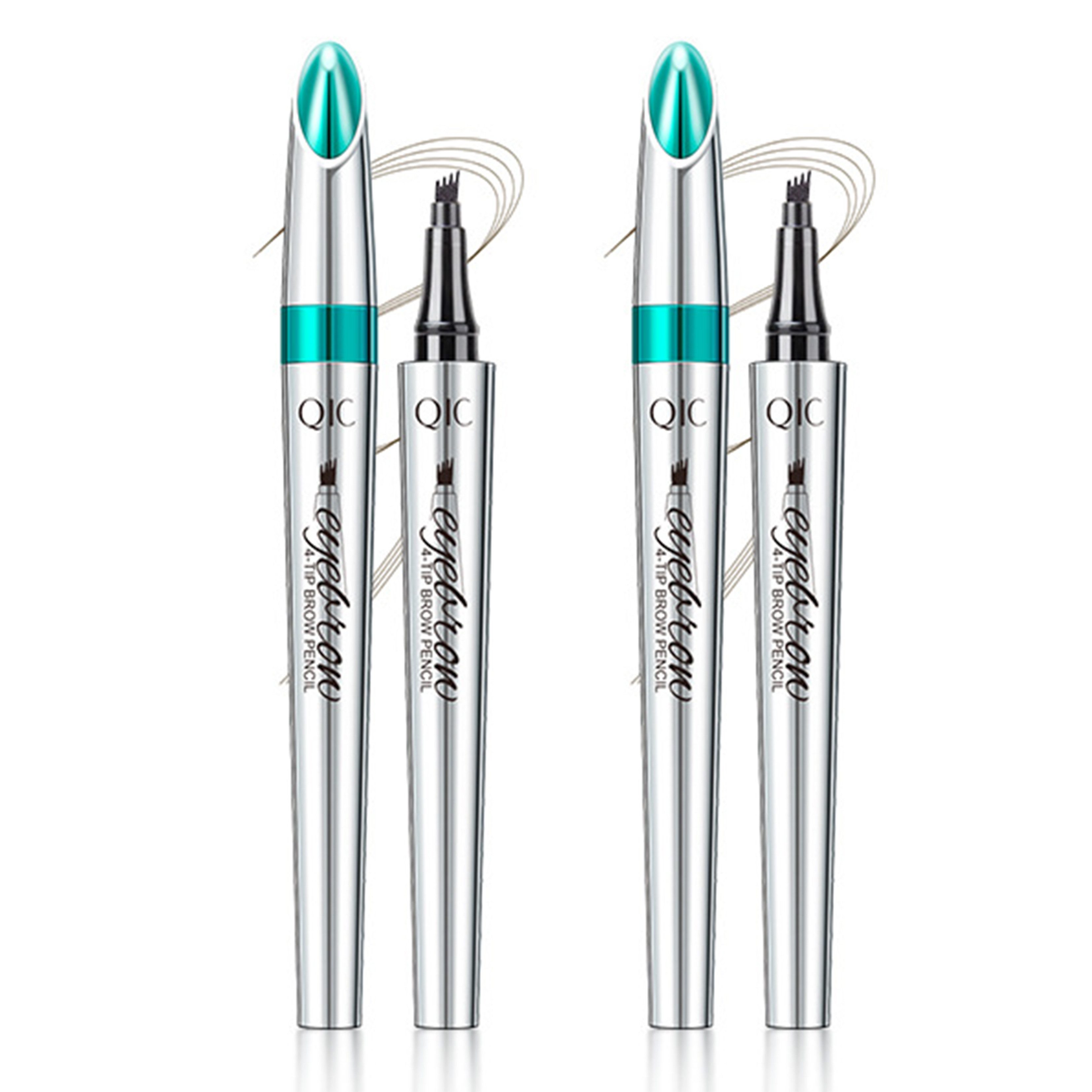 KINSI Augenbrauen-Stift Geteilter Flüssiger Augenbrauenstift,Natürliche Wild-Augenbrauen Optik, 2-tlg., Wasserfest & Nicht Verschmierend