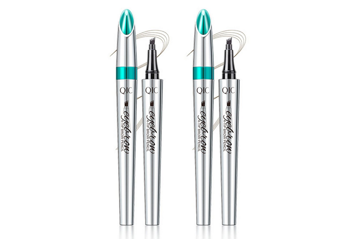 KINSI Augenbrauen-Stift Geteilter Flüssiger Augenbrauenstift,Natürliche Wild-Augenbrauen Optik, 2-tlg., Wasserfest & Nicht Verschmierend