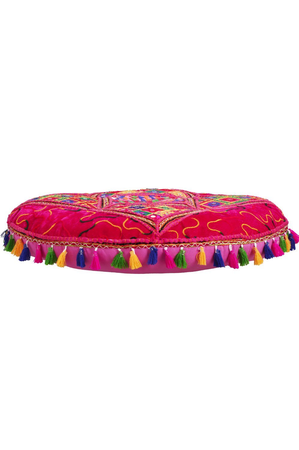 Marrakesch Orient & Mediterran Interior Bodenkissen Orientalisches Bodenkissen Bahri modern aus Baumwolle in Pink 55 cm, Handarbeit