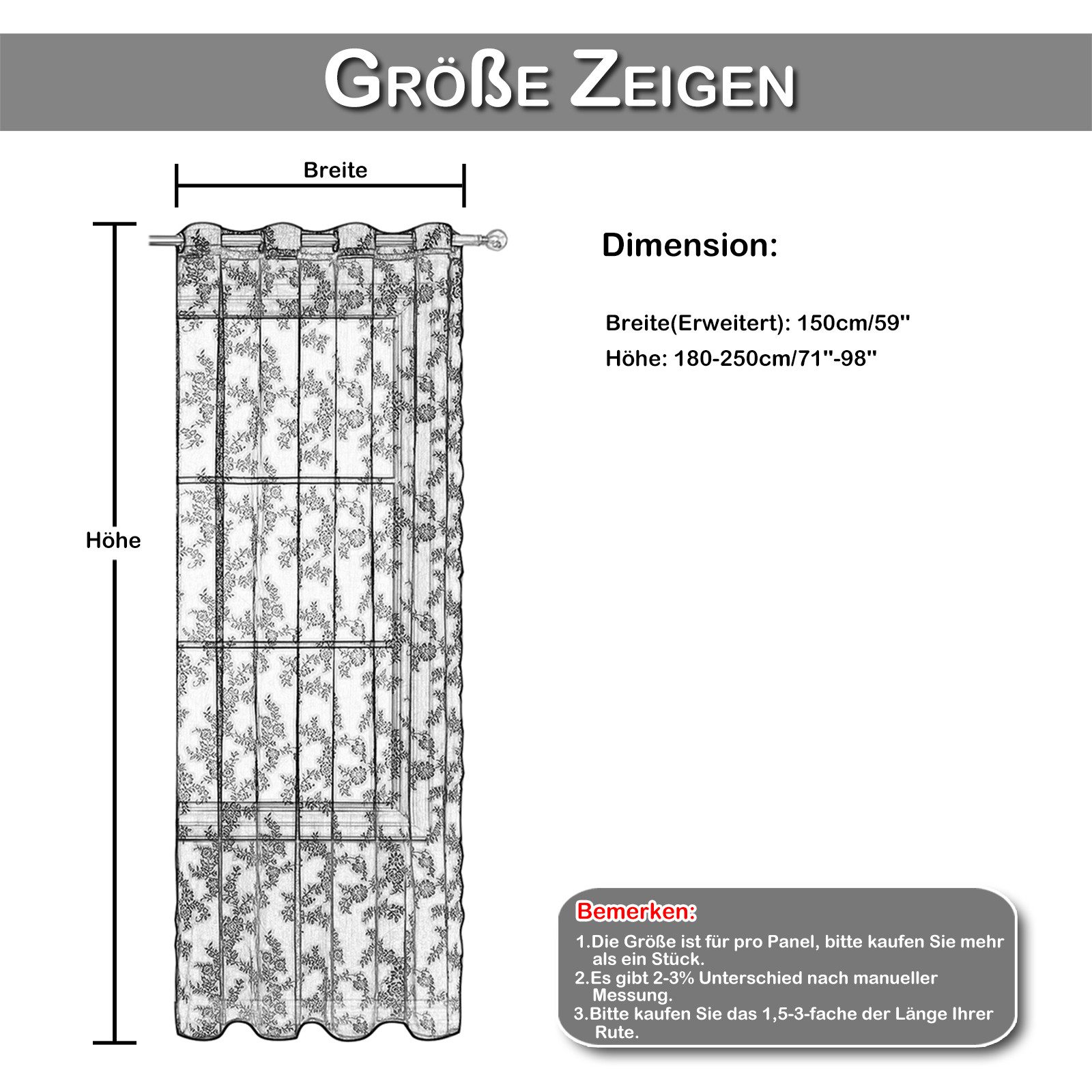BTTO V&G Gardine Voile Vorhänge, Ösen günstig online kaufen