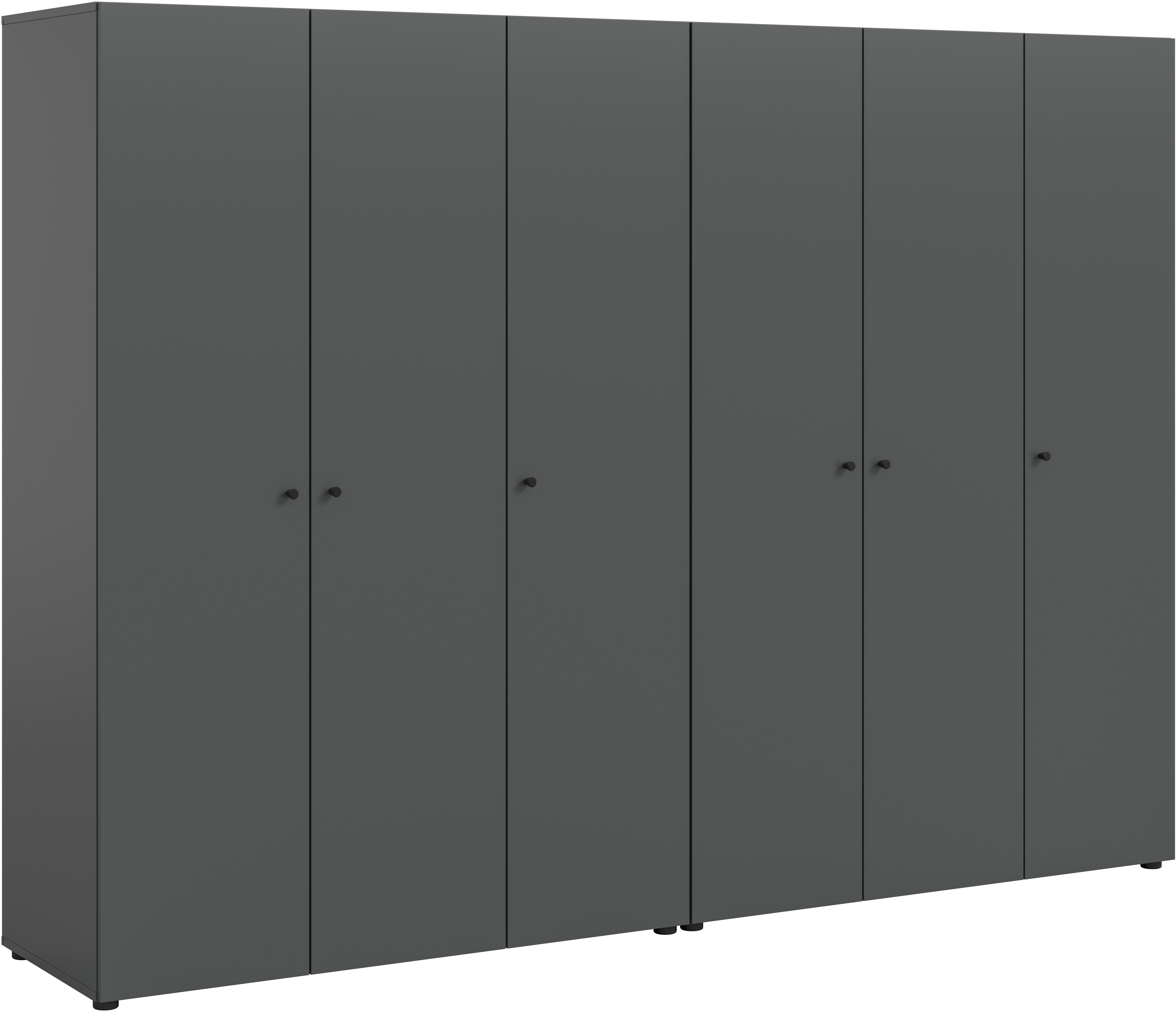 Home affaire Kleiderschrank BILLINGS, Schlafzimmerschrank, Schrank, Garderobenschrank (OTTO BESTSELLER, Garderobe & Schlafzimmer) Breite 240cm, grau, 6-türig, inkl. 2 Kleiderstangen und 8 Ablageböden