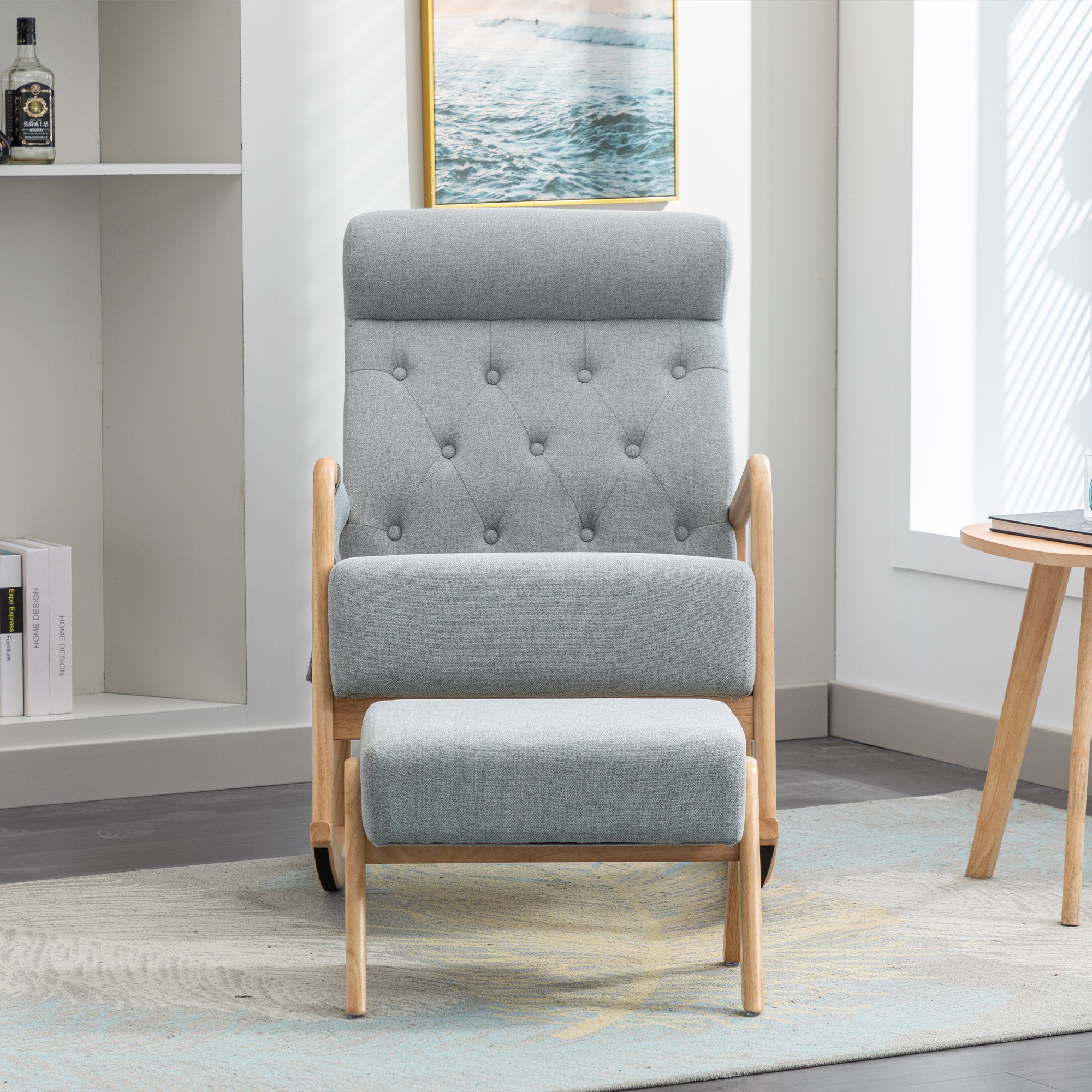 OKWISH Relaxsessel Schaukelsessel, Relaxstuhl, Schaukelstuhl (Leinen, günstig online kaufen