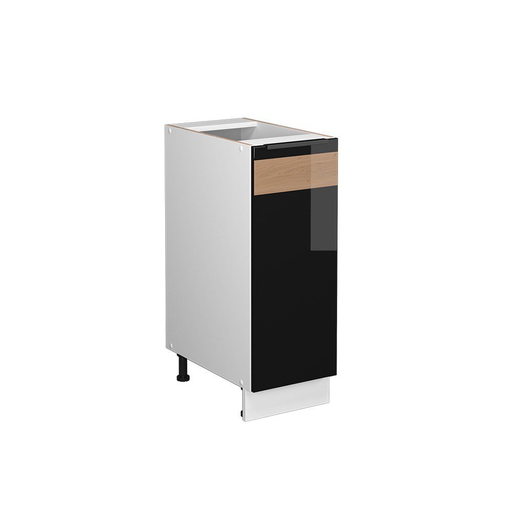 Vicco Midischrank Fame-Line, Schwarz-Eiche Hochglanz/Weiß, 30x81.6cm günstig online kaufen