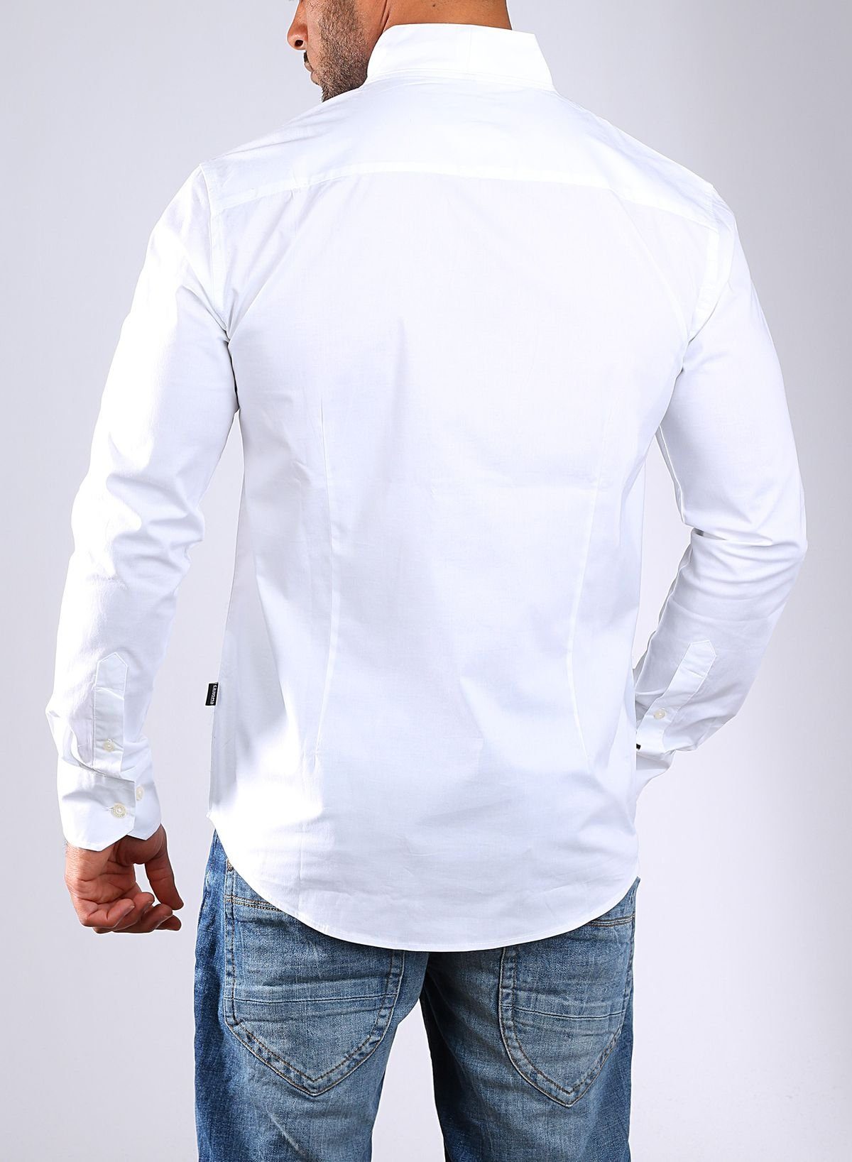 CARISMA Langarmhemd Herren langarm Stehkragen Hemd H-902-regular fit Regular Langarm Stehkragen Uni