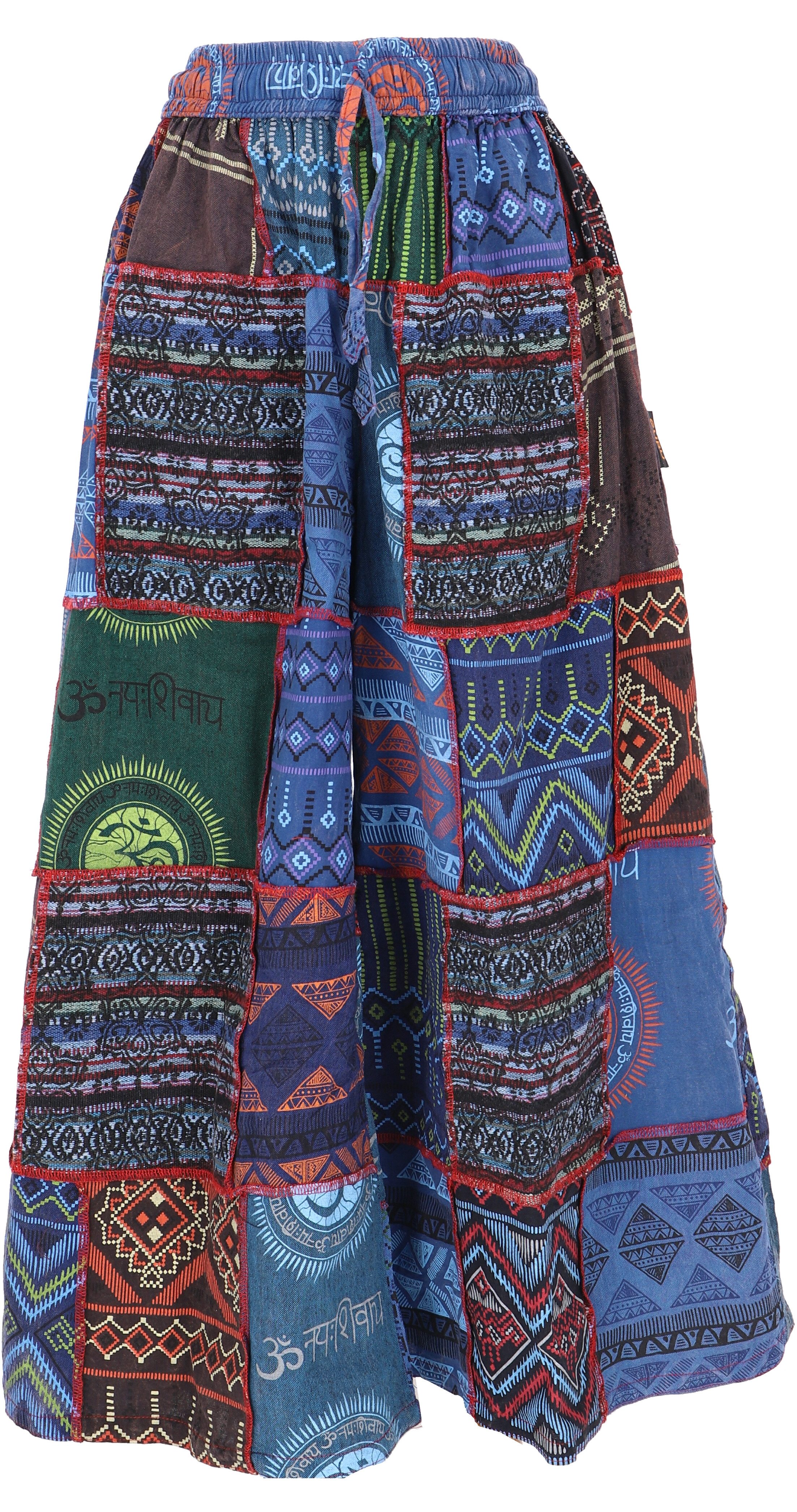 Guru-Shop Relaxhose Bequeme Palazzohose, weite Patchwork.. alternative Bekleidung