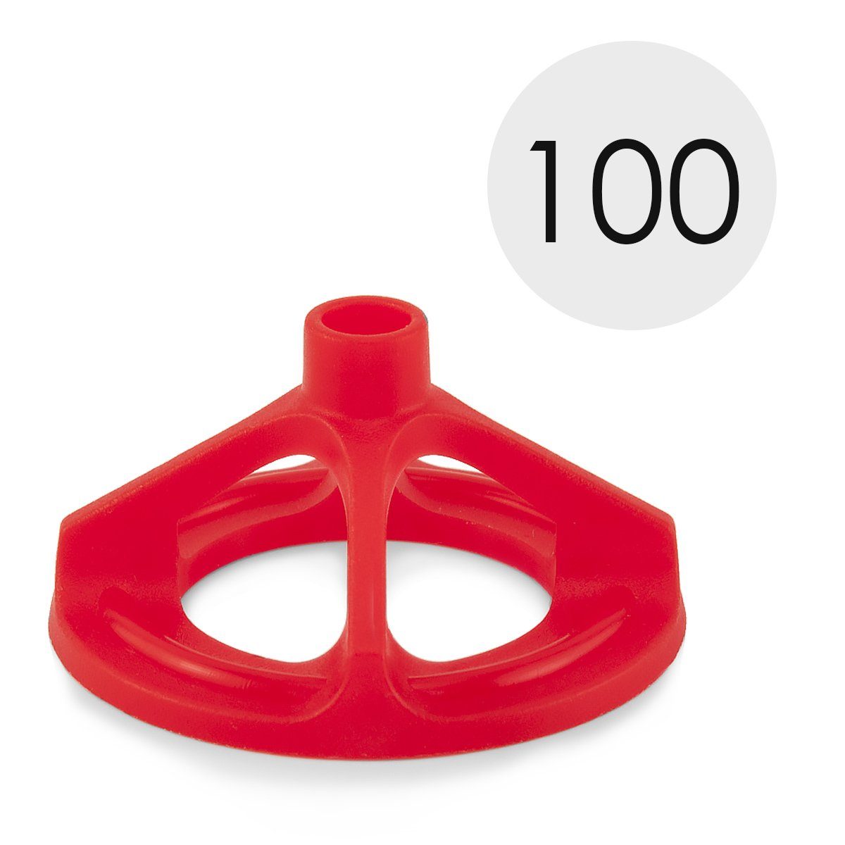 MidGard Fliesenkreuz Nivelliersystem Fliesen-Verlegehilfe Mehrweg Nivellierset Nivellier (100-St) 100 x Zughauben Rot
