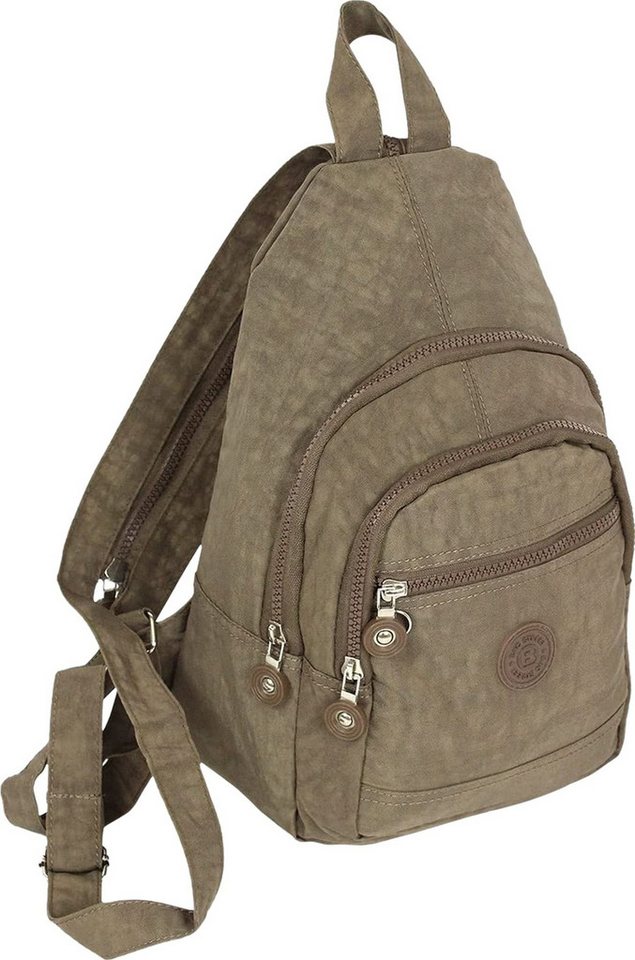 BAG STREET Freizeitrucksack Bag Street Cityrucksack braun crinkle (Cityrucksack), Damen, Jugend Cityrucksack, Freizeitrucksack Nylon, braun ca 35cm hoch