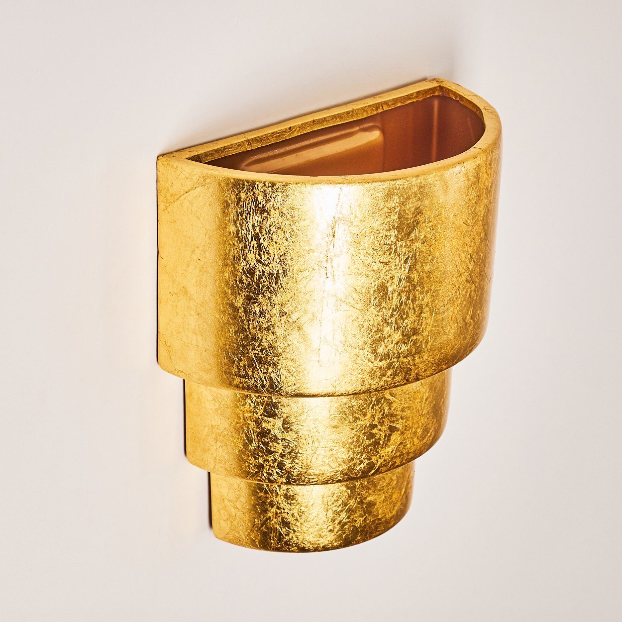 Keramik Wandlampe in Leuchtmittel, Gold,mit schönem hofstein 1xE27, ohne aus Blattgold-Optik Innenin Wandleuchte »Bionde« Lichtkegel,