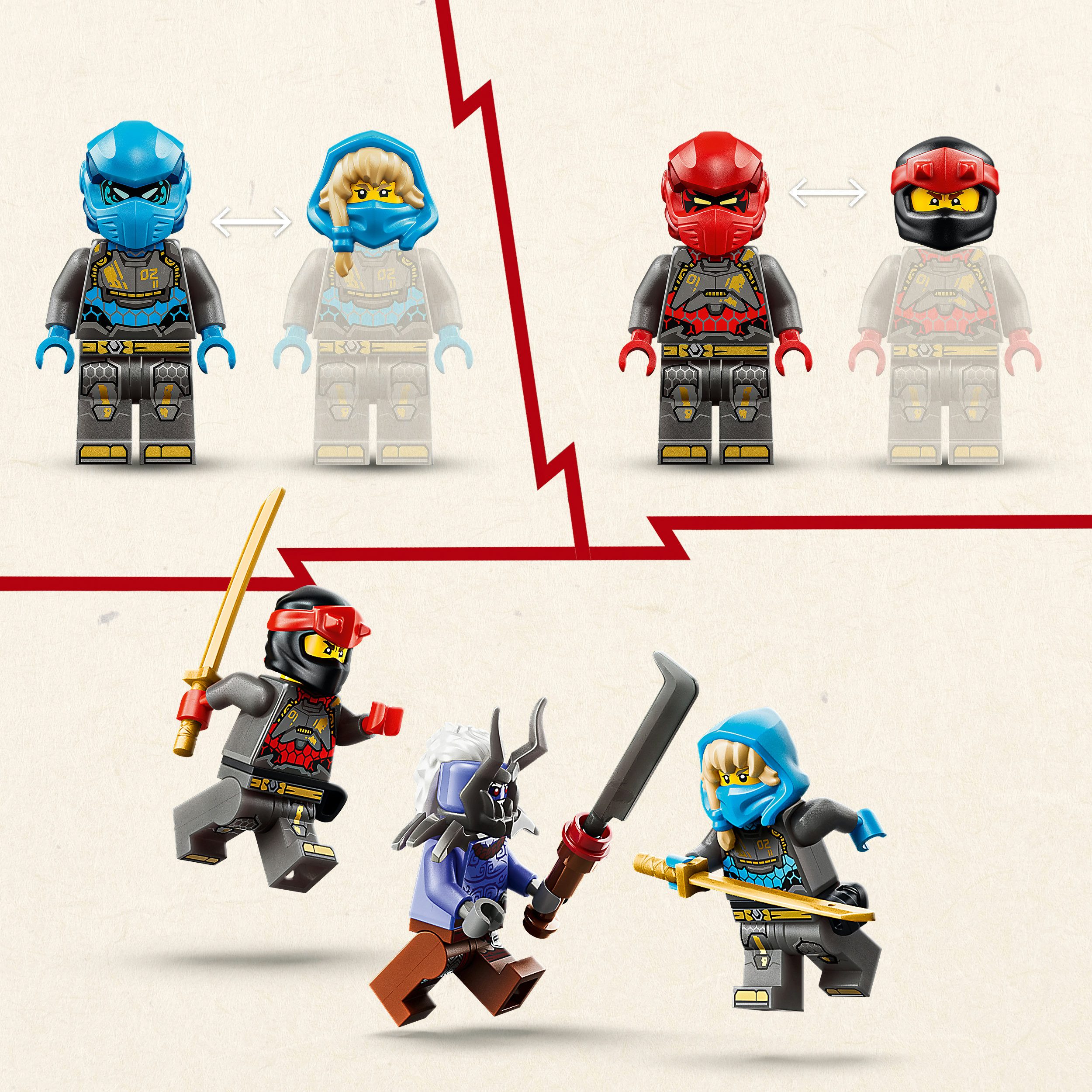 LEGO® Die Zwillings-Titanmechs (71870), LEGO Ninjago Konstruktionsspielsteine, (1707 St), Made in Europe – Bild 5 von 5