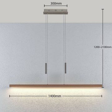 Lucande Hängeleuchte Tamlin, dimmbar, LED-Leuchtmittel fest verbaut, warmweiß, Modern, Holz, Metall, buche natur, 1 flammig, inkl. Leuchtmittel, Holz