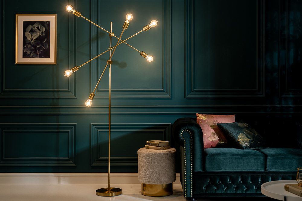 Metall 193cm Leuchtmittel, · Stehlampe Wohnzimmer Modern gold, · Design riess-ambiente verstellbar · VARIATION ohne