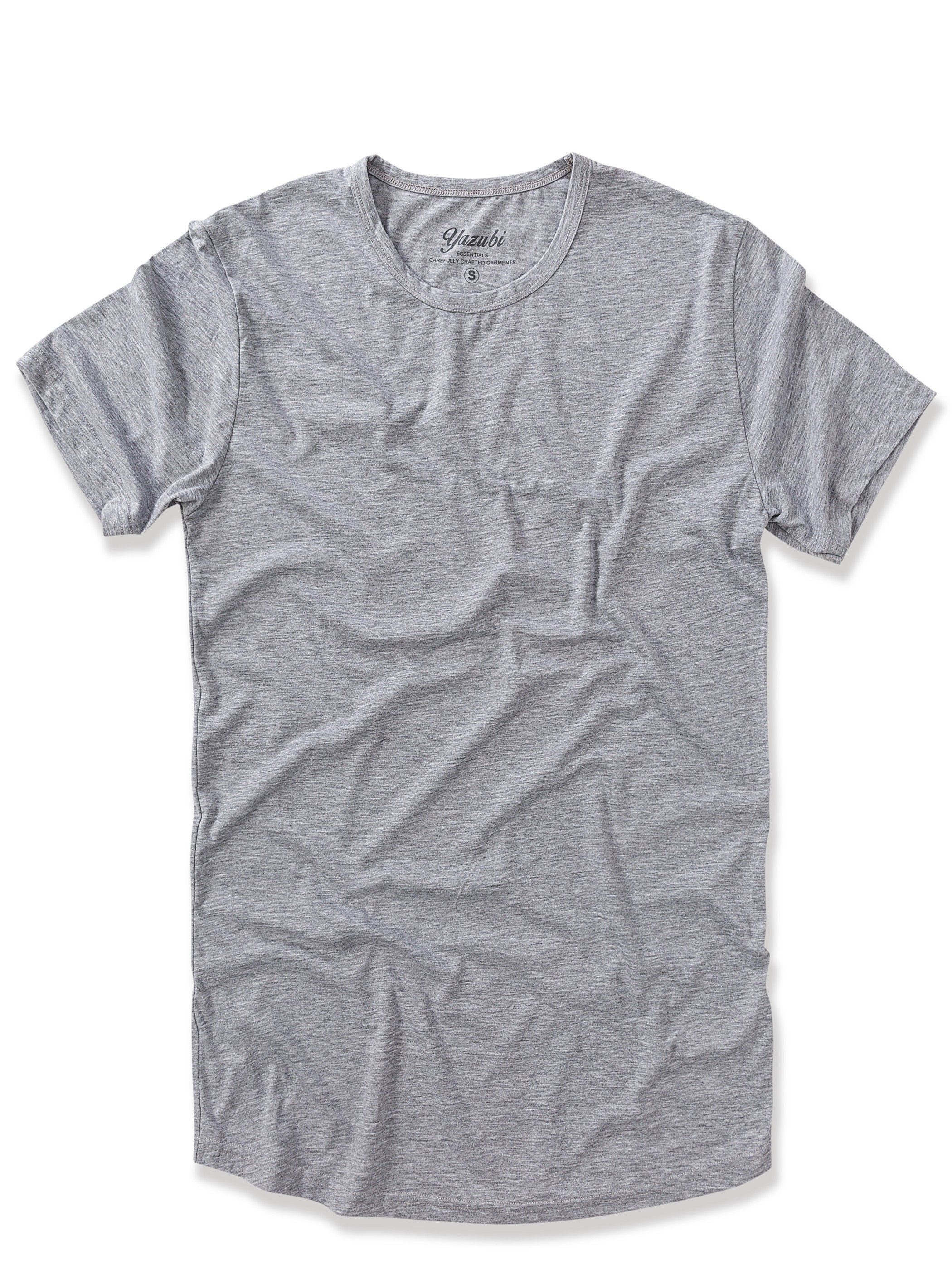 Rundhalsshirt Shaped (Set, modernes Yazubi gray Long 3er-Pack) T-Shirt Grau 163907) Tee (dapple Max 3-Pack