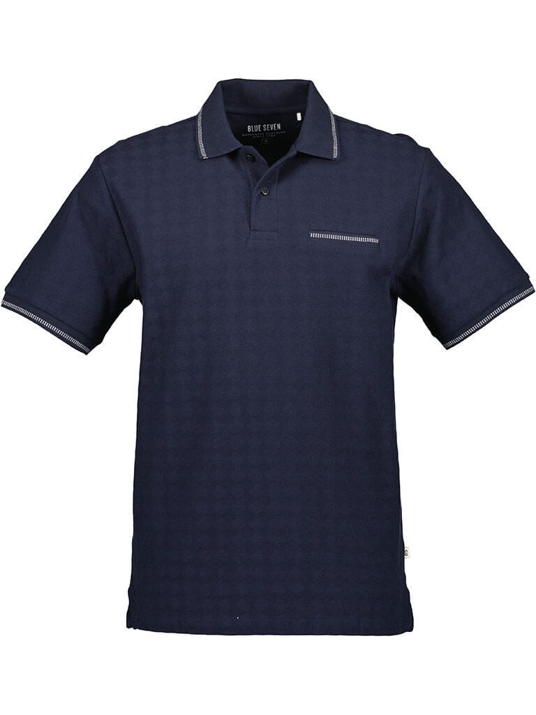 Blue Seven Poloshirt 321205 Herren Poloshirt mit dezenter Brusttasche - Kurzarm-Shirt Polokragen