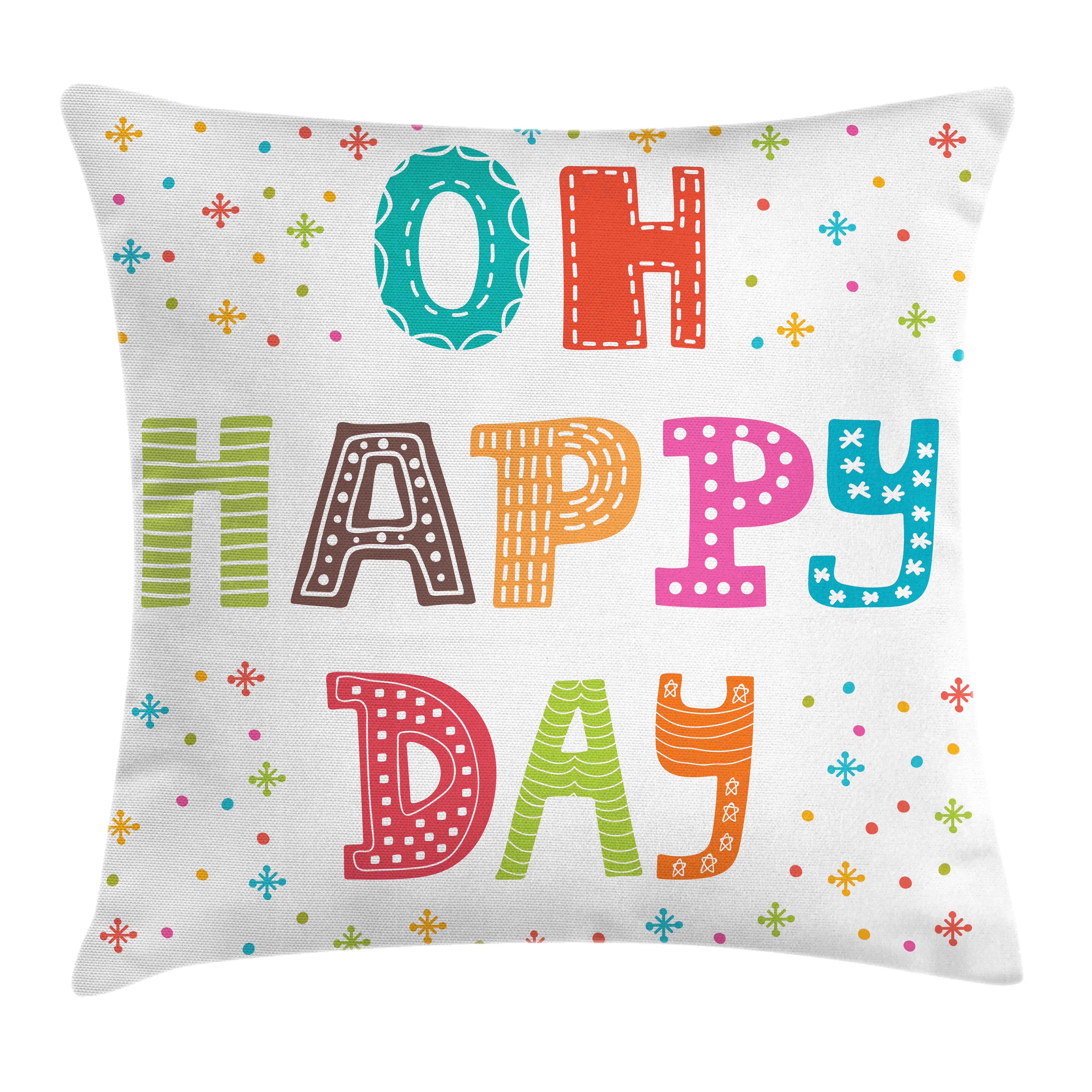 Kissenbezüge Reißverschluss Kissenhülle mit Farbfesten Farben Beidseitiger Druck, Abakuhaus (1 Stück), motivational Happy Day Worte