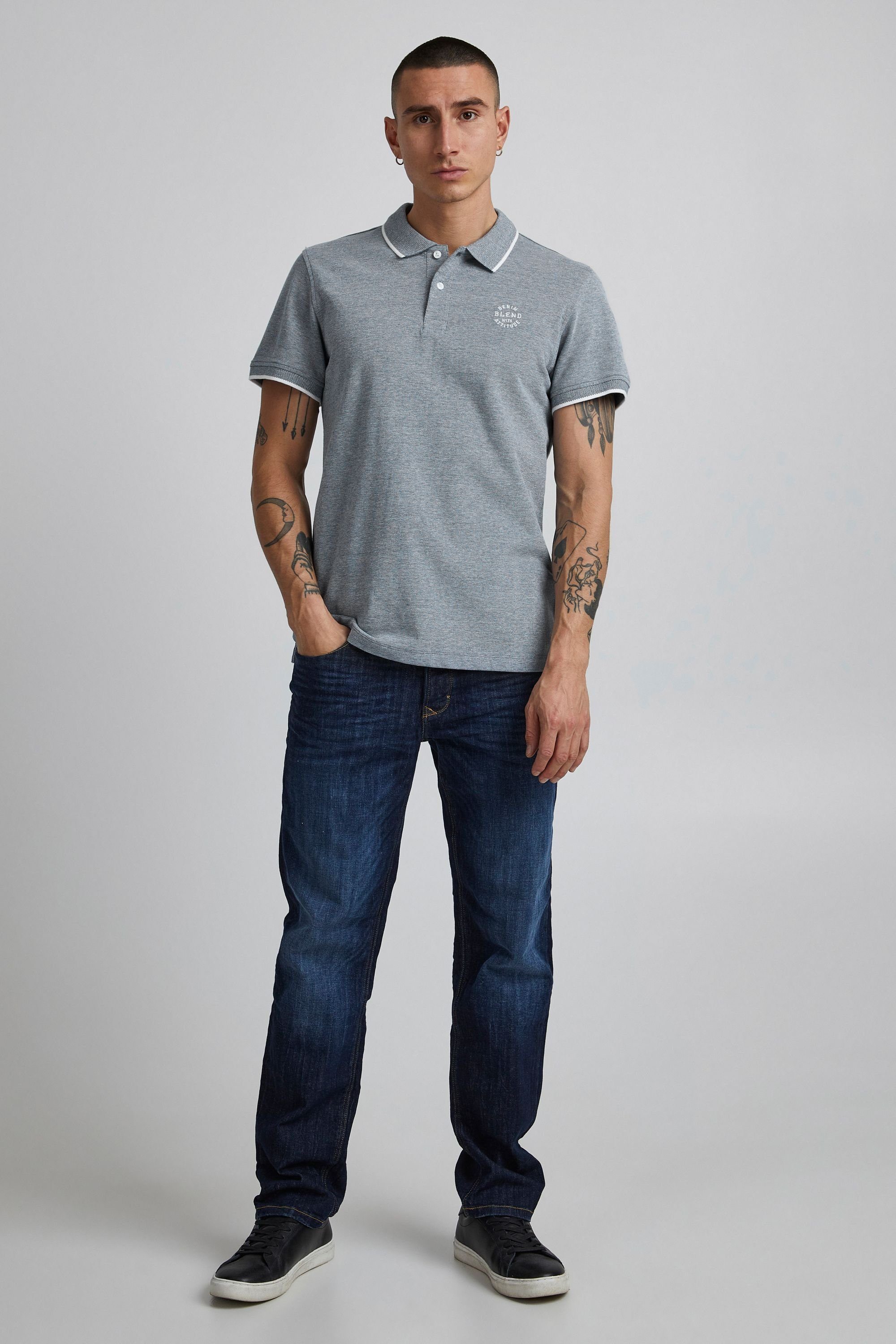 Blend Poloshirt BHBhnate (1-tlg) Klassisches Poloshirt mit Brustprint