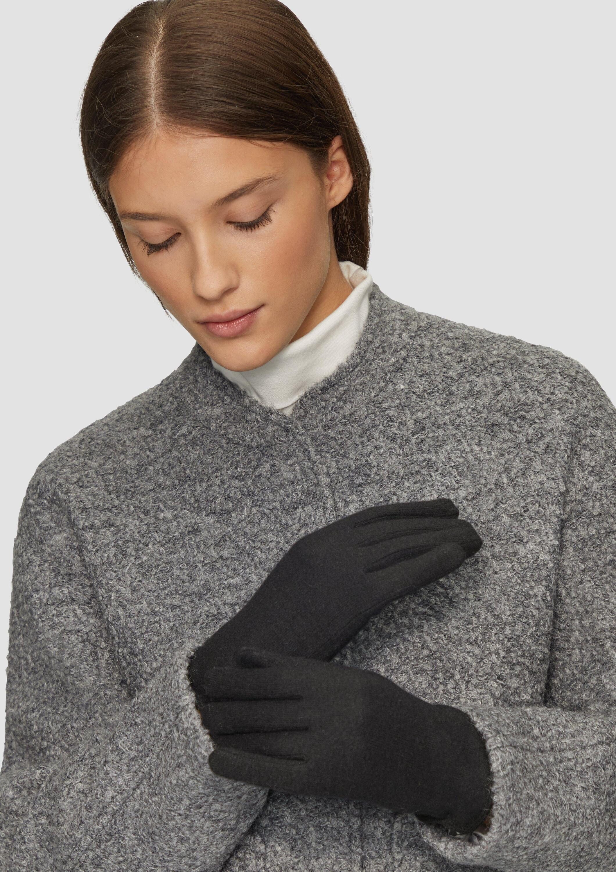 s.Oliver Strickhandschuhe Handschuhe Wollmix-Handschuhe mit Touch-Funktion günstig online kaufen