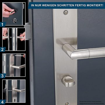 Alpertec Türbeschlag Türbeschlag Langschild - Renovierungsgarnitur ES für WC/Badtüren (1 St), Edelstahl poliert/satiniert