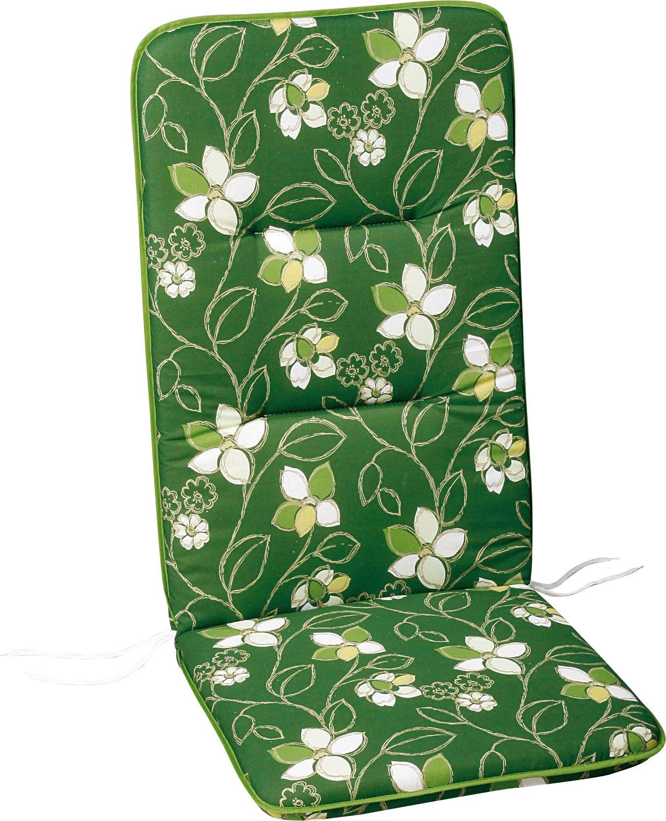 Best Sesselauflage grün/beige/weiß gemustert