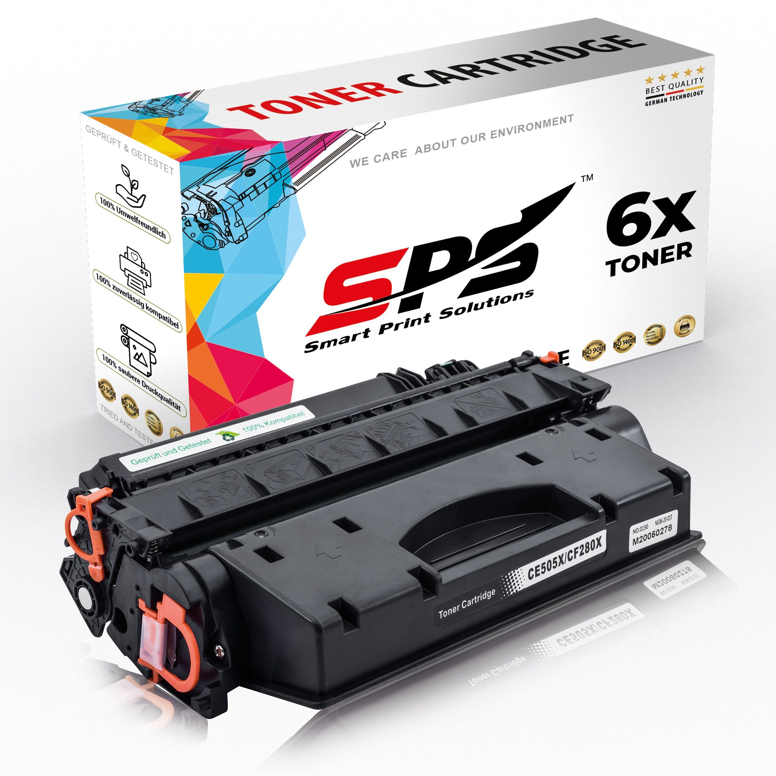 SPS Tonerkartusche Kompatibel für HP Laserjet Pro 400 M401A 80X CF280, (6er Pack) | Tonerpatronen
