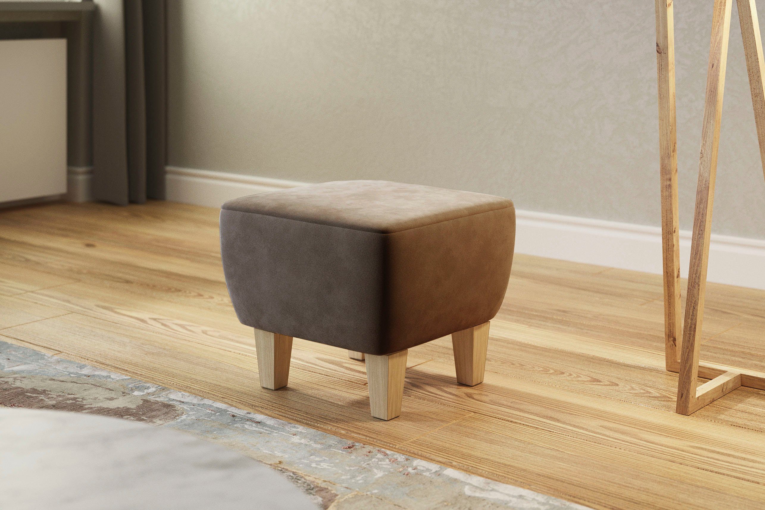 Home affaire Polsterhocker Viva, mit Buchefüßen