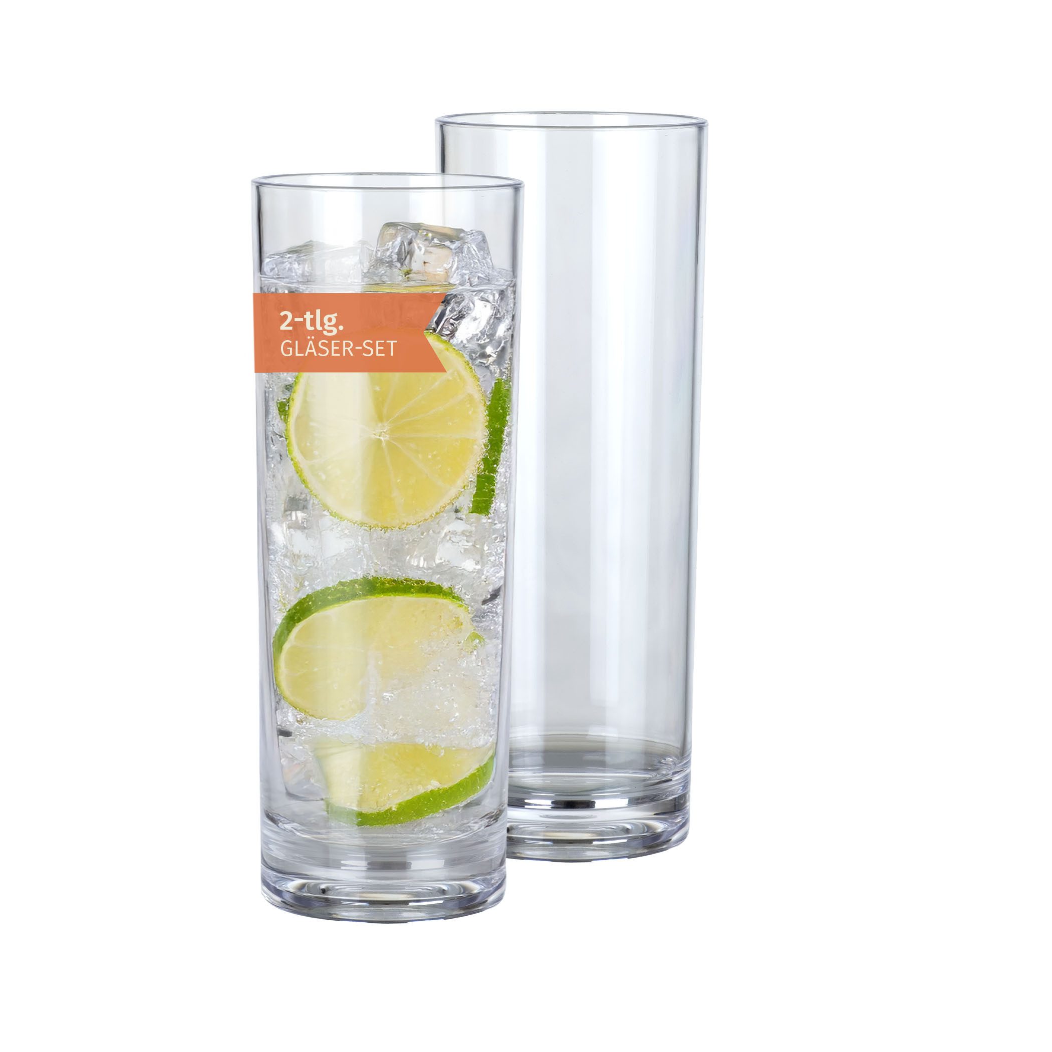 Moritz Longdrinkglas Milano Longdrinkglas 2er Set Polycarbonat 330 ml bruchfest