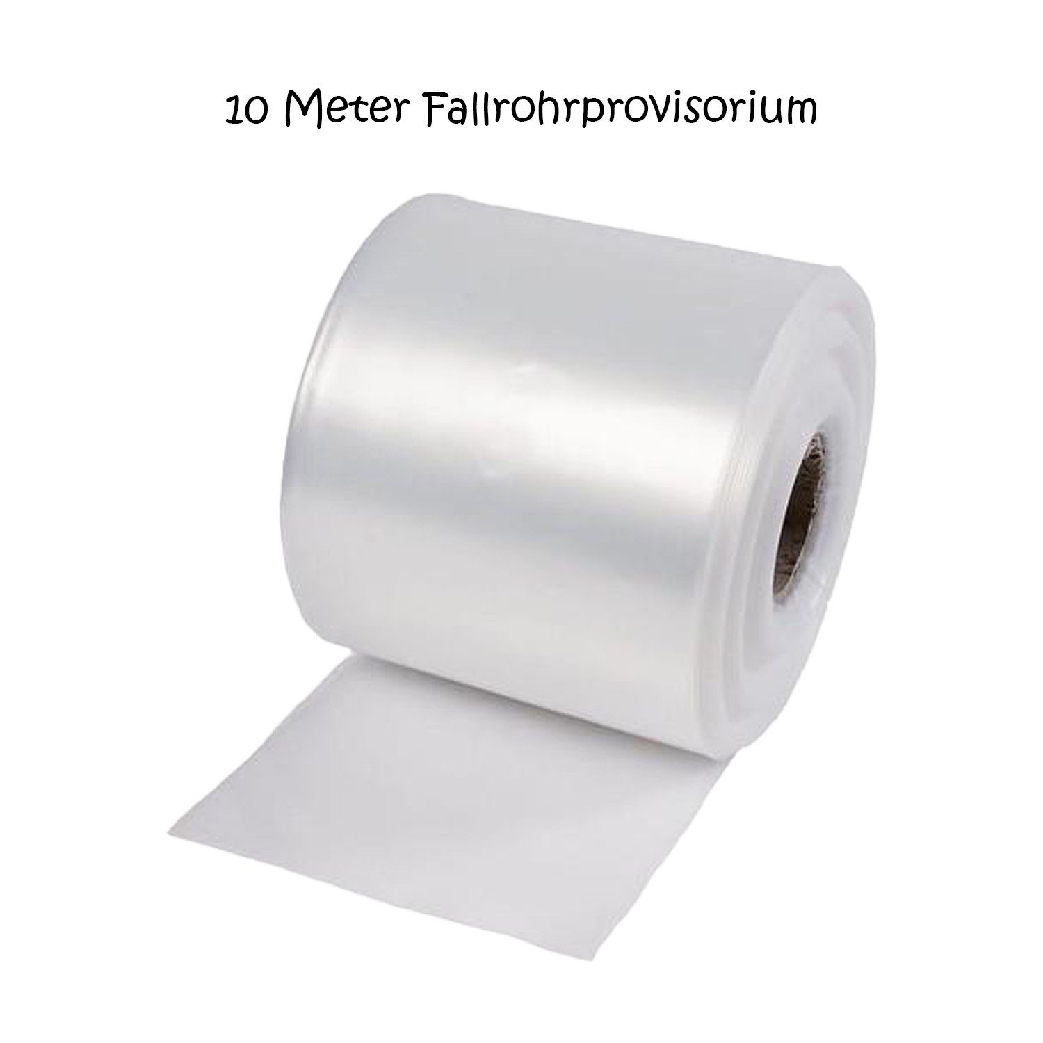 varivendo Abdeckfolie Fallrohrprovisorium 10m Dachrinnenschlauch Fallrohrersatz, 0.1 mm Stärke, (Fallrohrprovisorim, 1-St., Fallrohrprovisorium), Regenrohr Dachrinnenschlauch Fallrohrschlauch Schlauchrohr