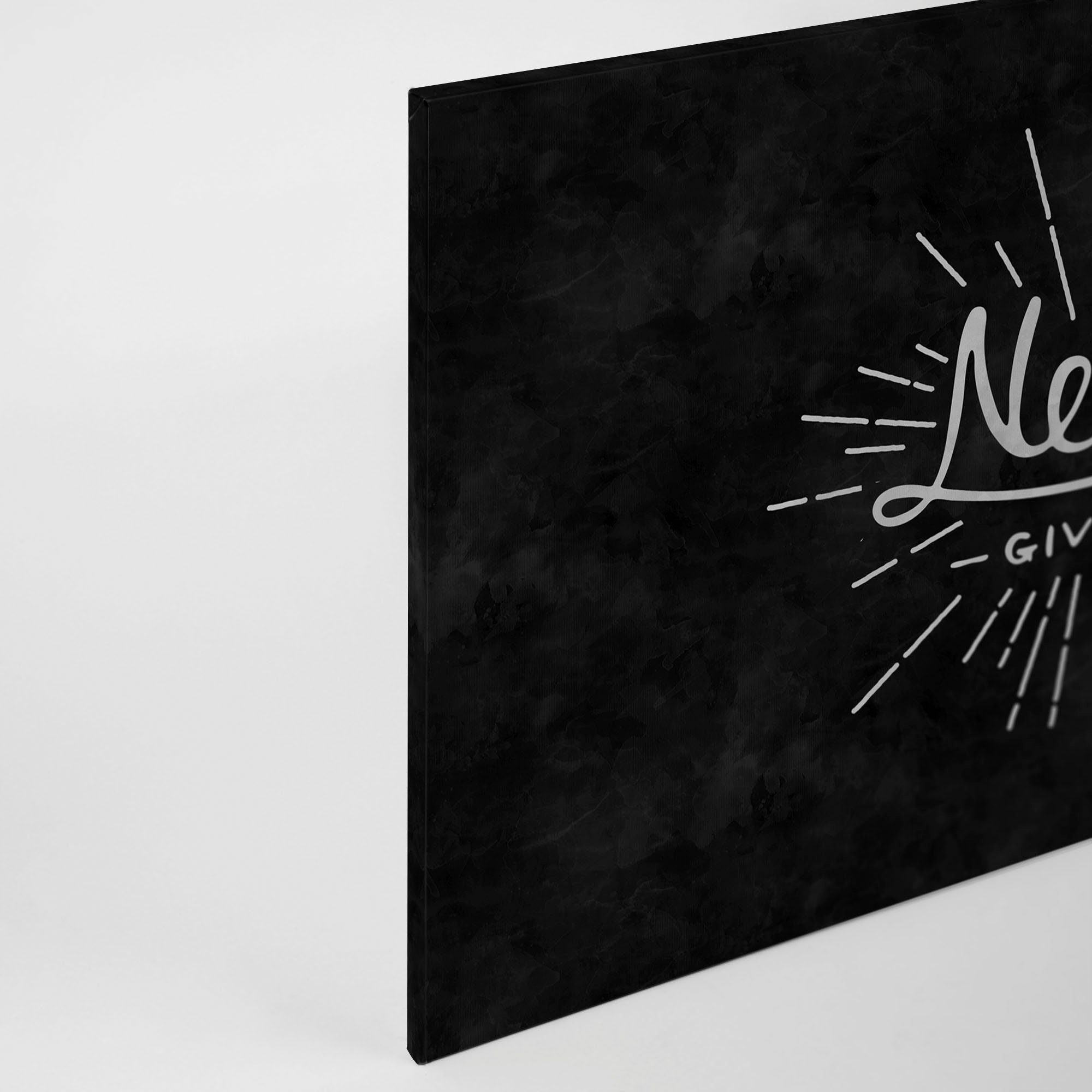 A.S. Création Leinwandbild blackboard 3, Gemälde, Kinder, Kunst (1 St), Tafel "Never give up" Schriftzug Keilrahmen Leinwand-Bild Wohnzimmer