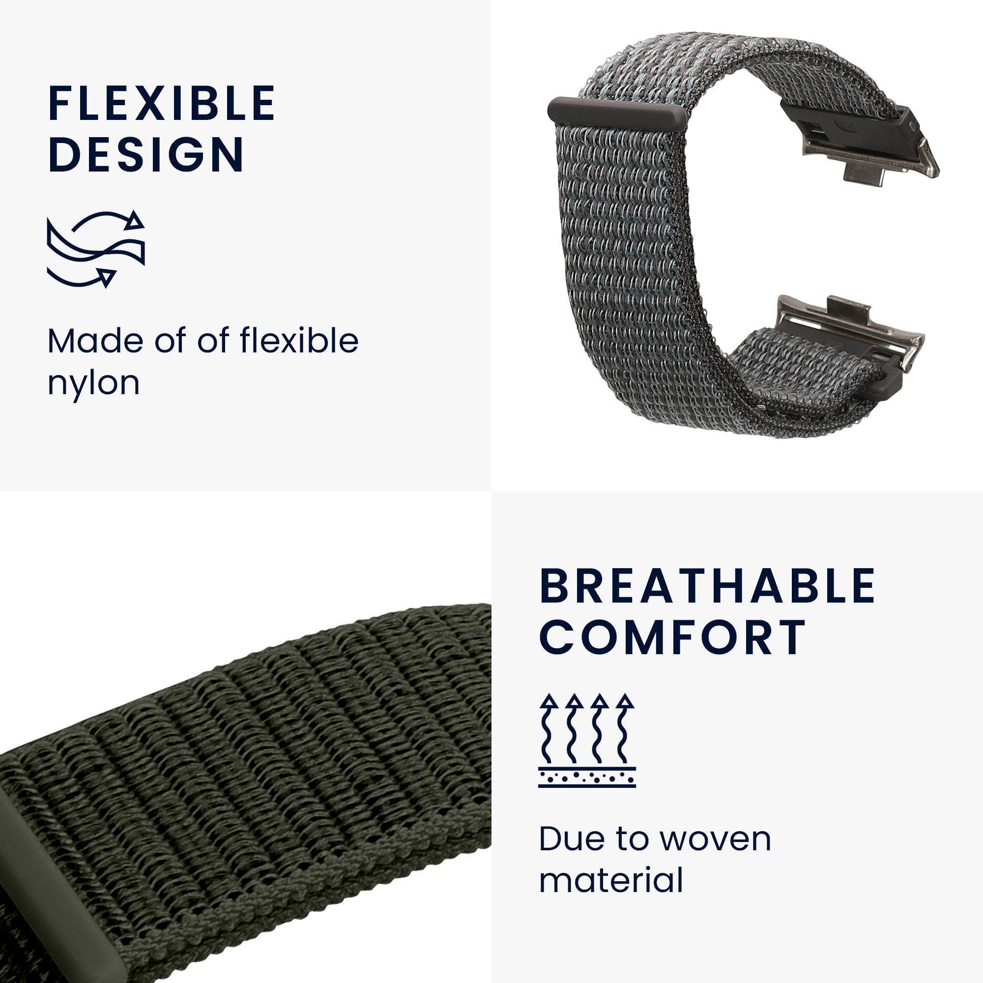 kwmobile 2x Uhrenarmband für Xiaomi Redmi Watch 4 / Band 8 Pro Armband Smartwatch, 2-tlg., Fitnesstracker Band Set aus Nylon - Ersatzarmband Smartwatch