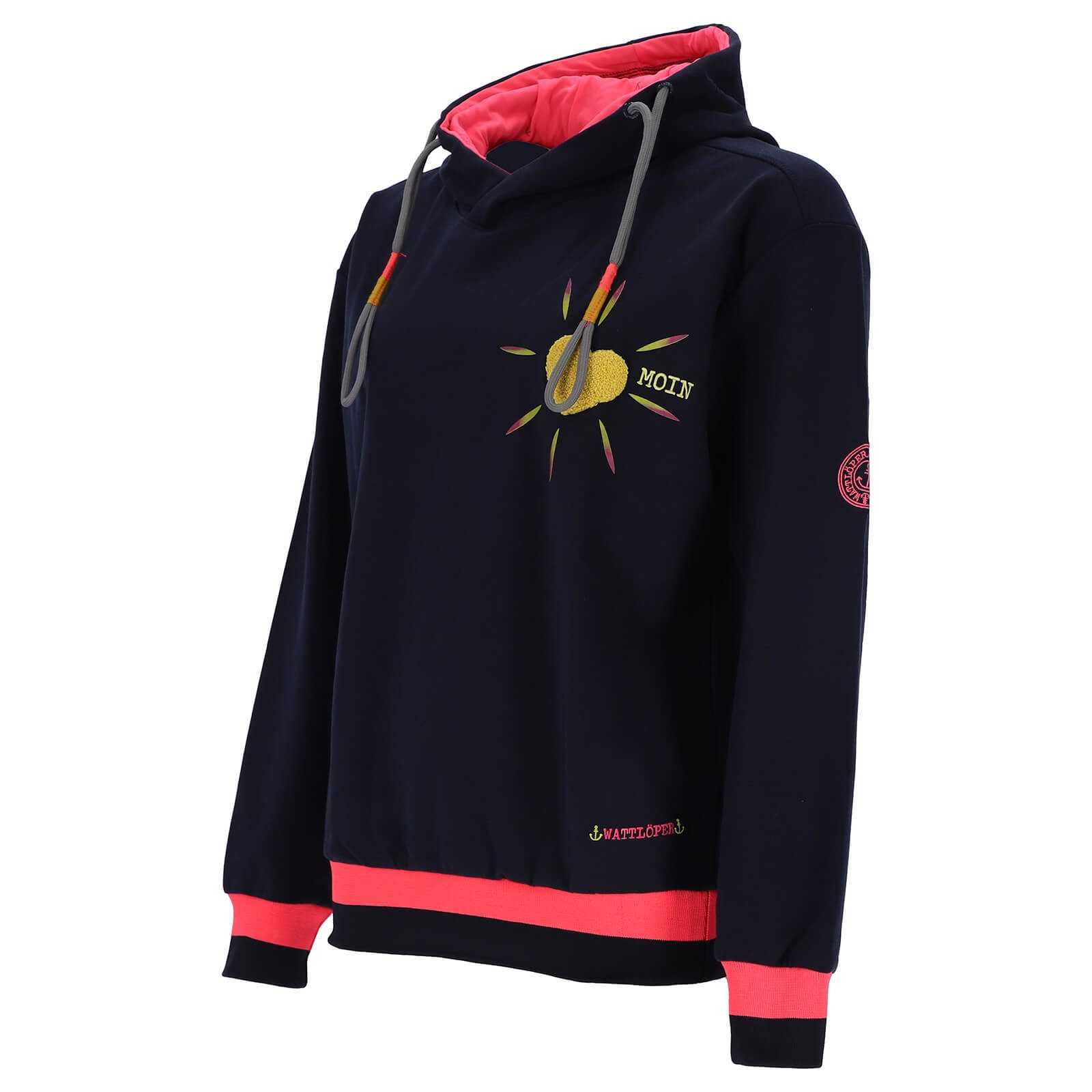 Wattlöper Kapuzenpullover Damen Sweathoody mit Frottee-Herz günstig online kaufen
