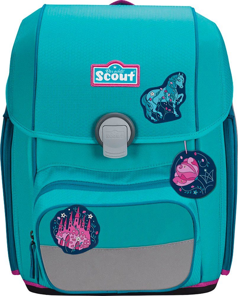 Scout Schulranzen Genius, Dreamworld (Set, 4-tlg), 2 Funny Snaps Move; enthält recyceltes Material