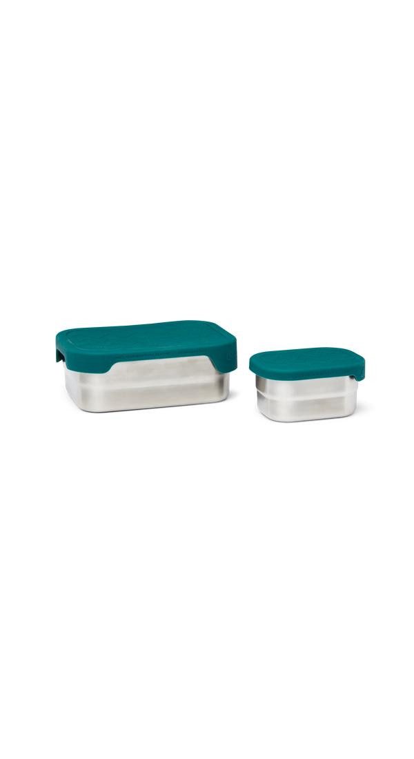 ergobag Lunchbox Edelstahl Brotdose, Edelstahl, (Edelstahl Brotdose, 3-tlg., 1x Brotdose, 1x Trennfach), spülmaschinengeeignet bis 45 Grad, Handwäsche empfohlen