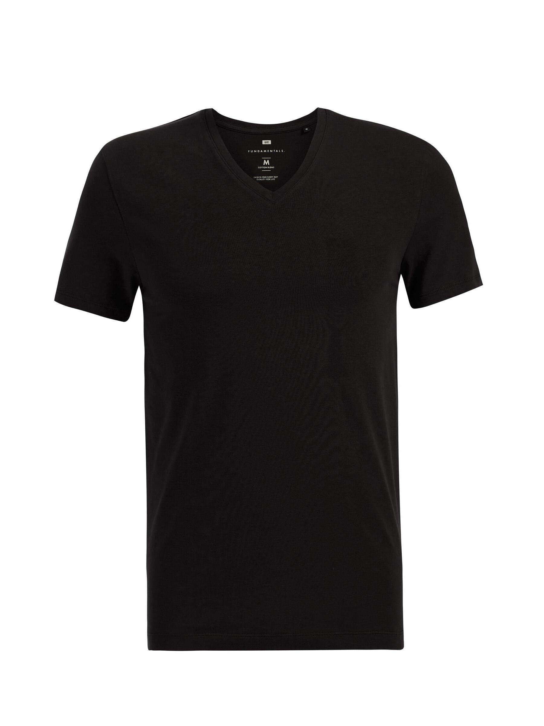 WE Schwarz T-Shirt Fashion (1-tlg)