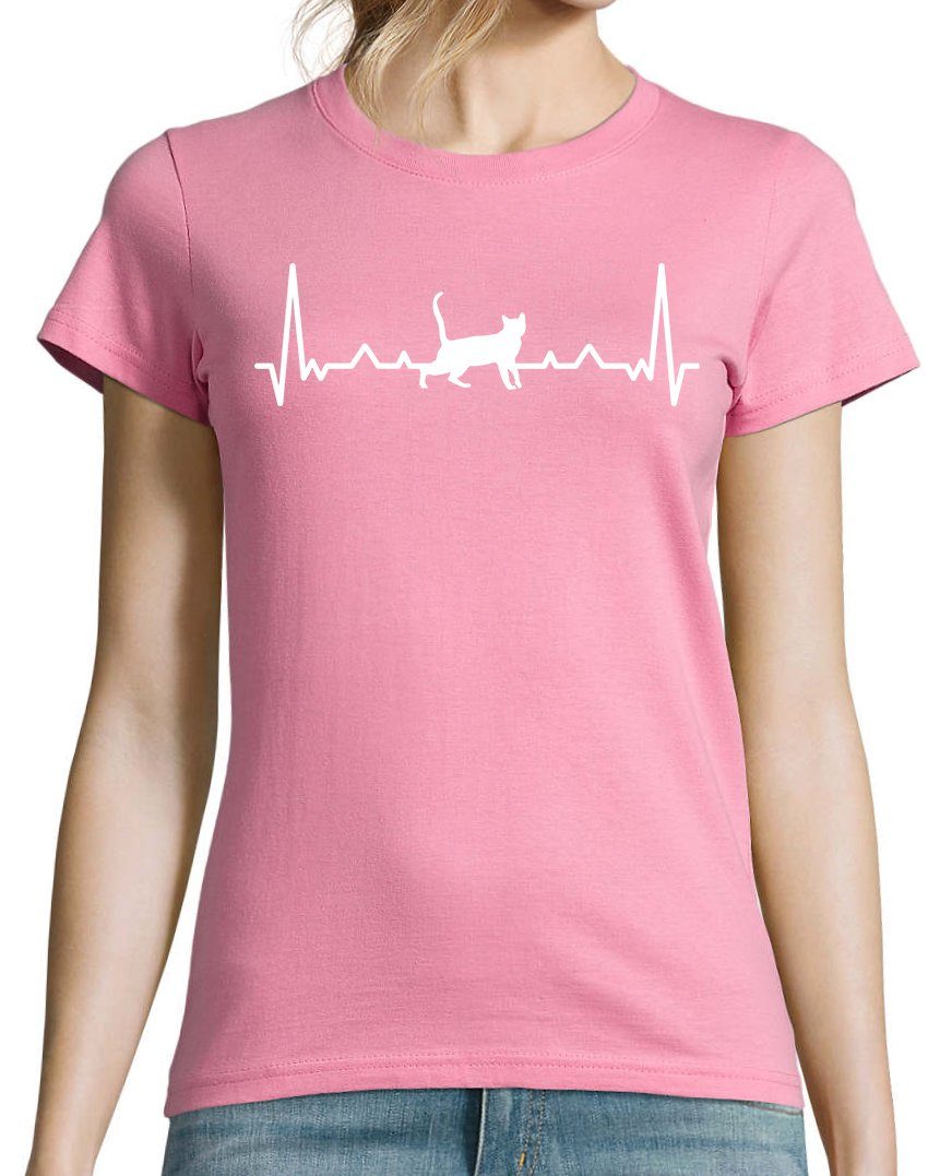 Youth Designz T-Shirt Heartbeat Katze Damen günstig online kaufen