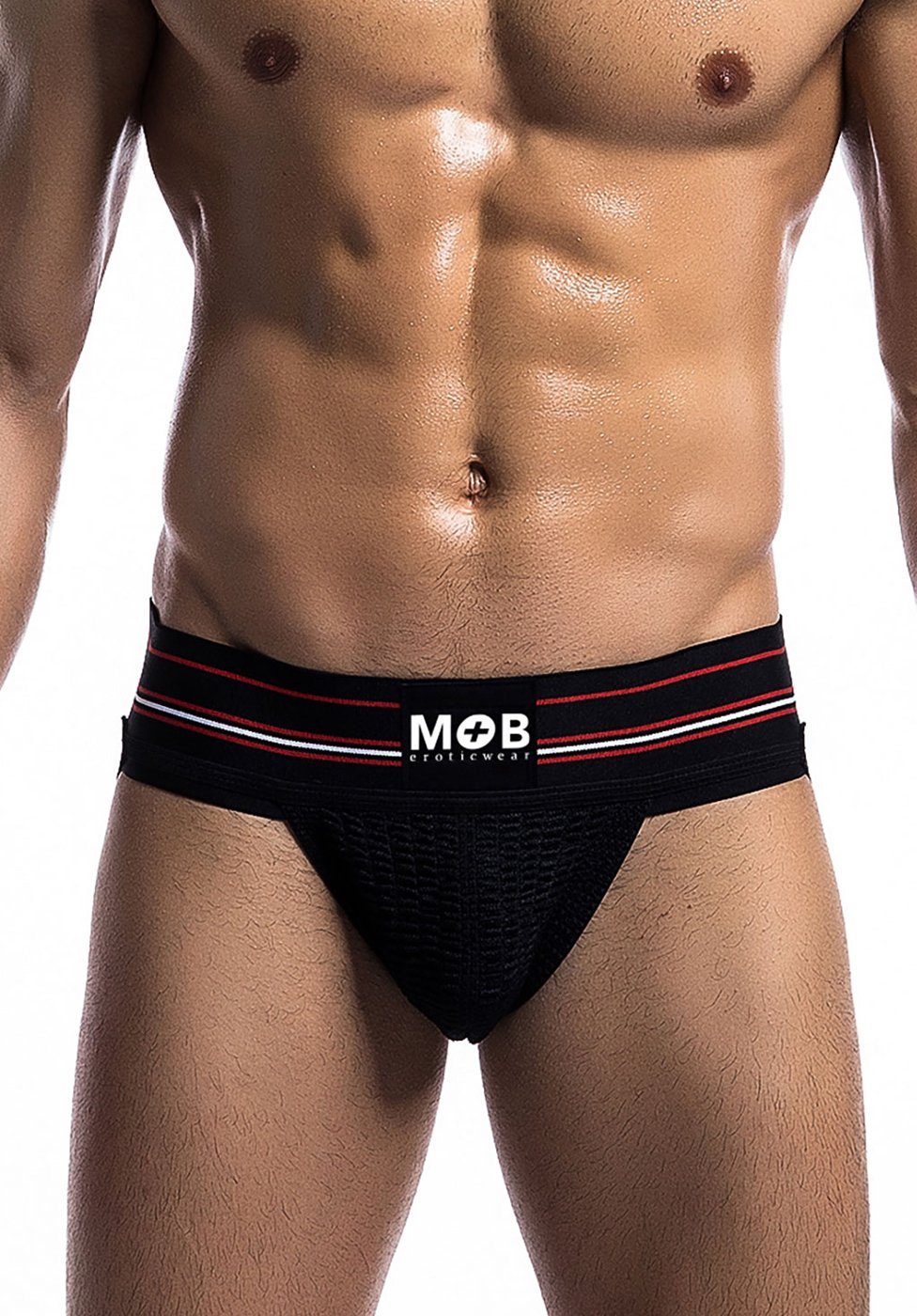 MOB Eroticwear Slip Classic Jock-Strap pofrei - schwarz (1-St) hinten offen