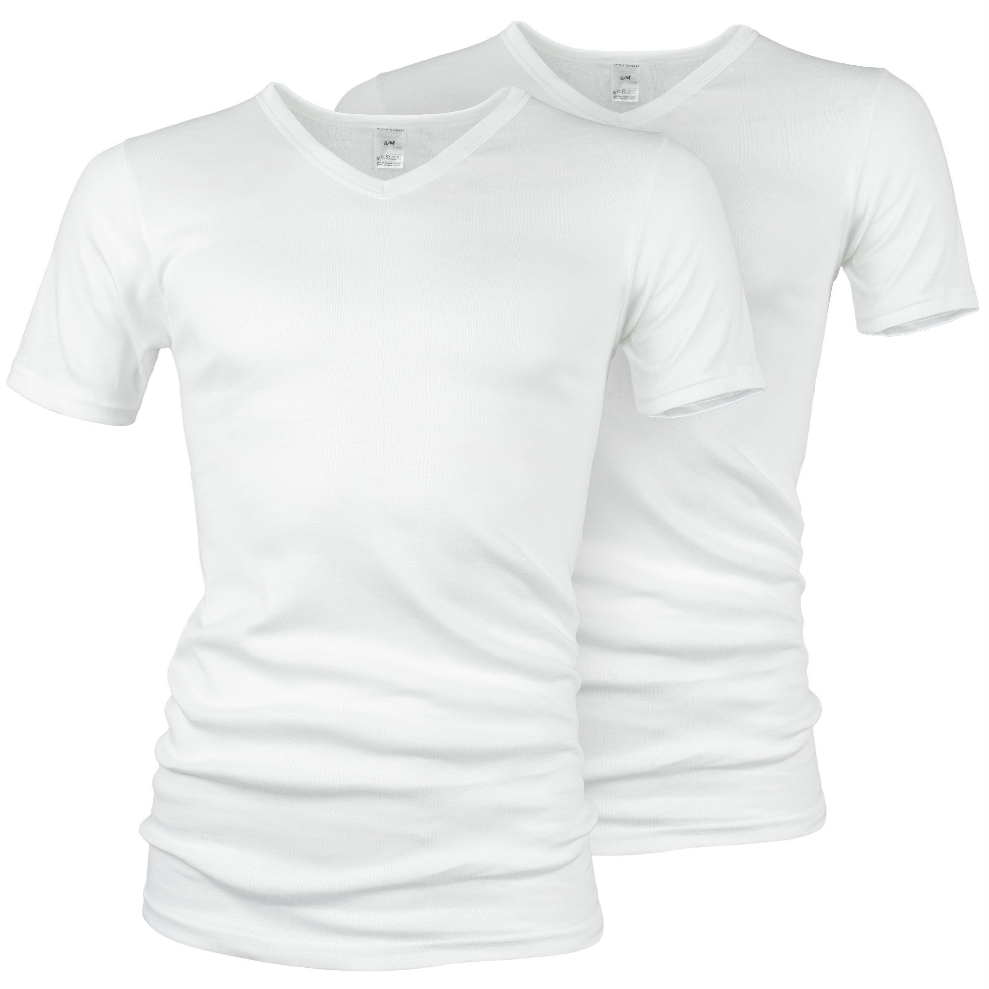 Shirt Feinripp classic Black Weiß Unterhemd (2-St) ohne Snake Seitennähte Set