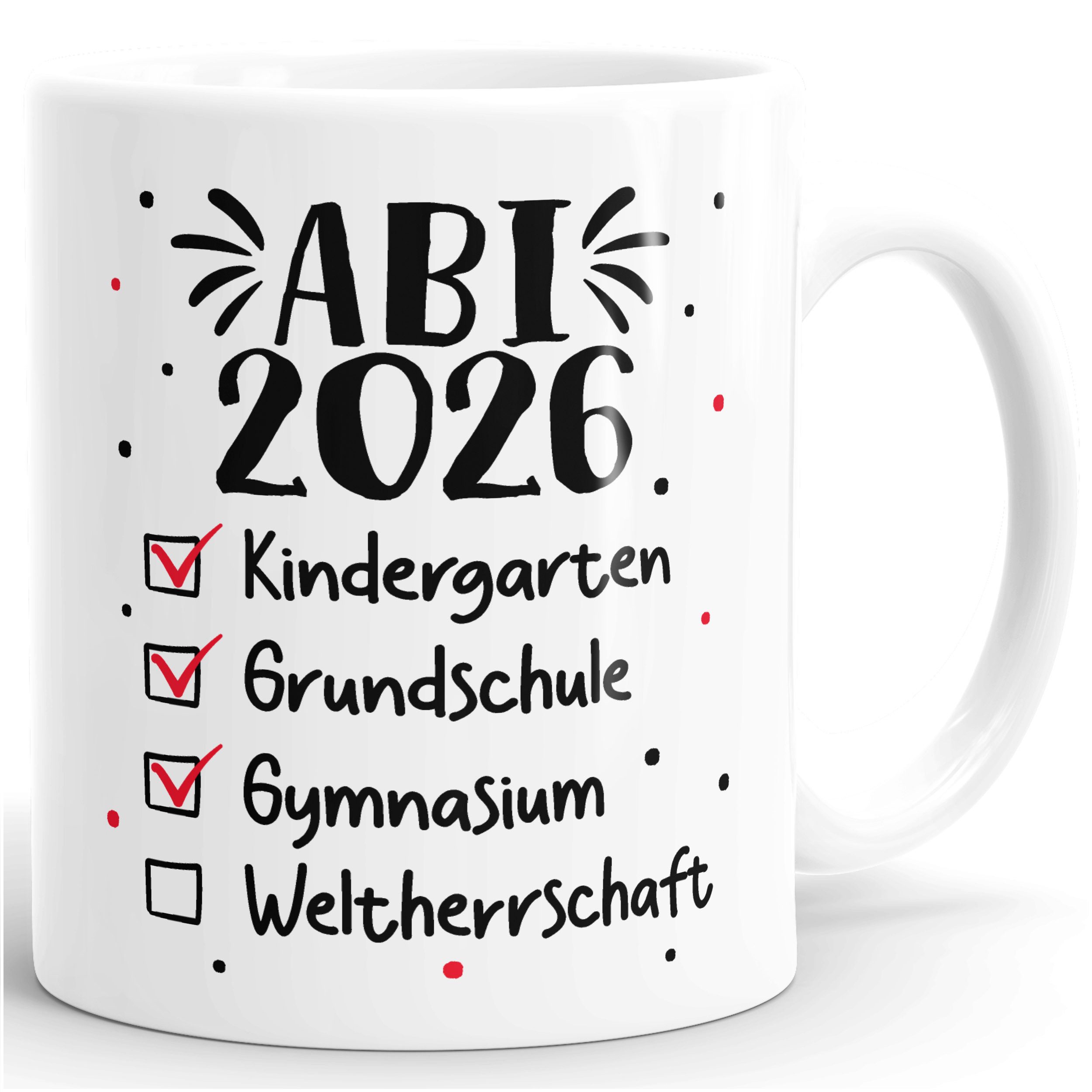 MoonWorks Tasse Kaffee-Tasse Abitur 2026 - Geschenk Abschluss Abiturienten - To Do, Keramik