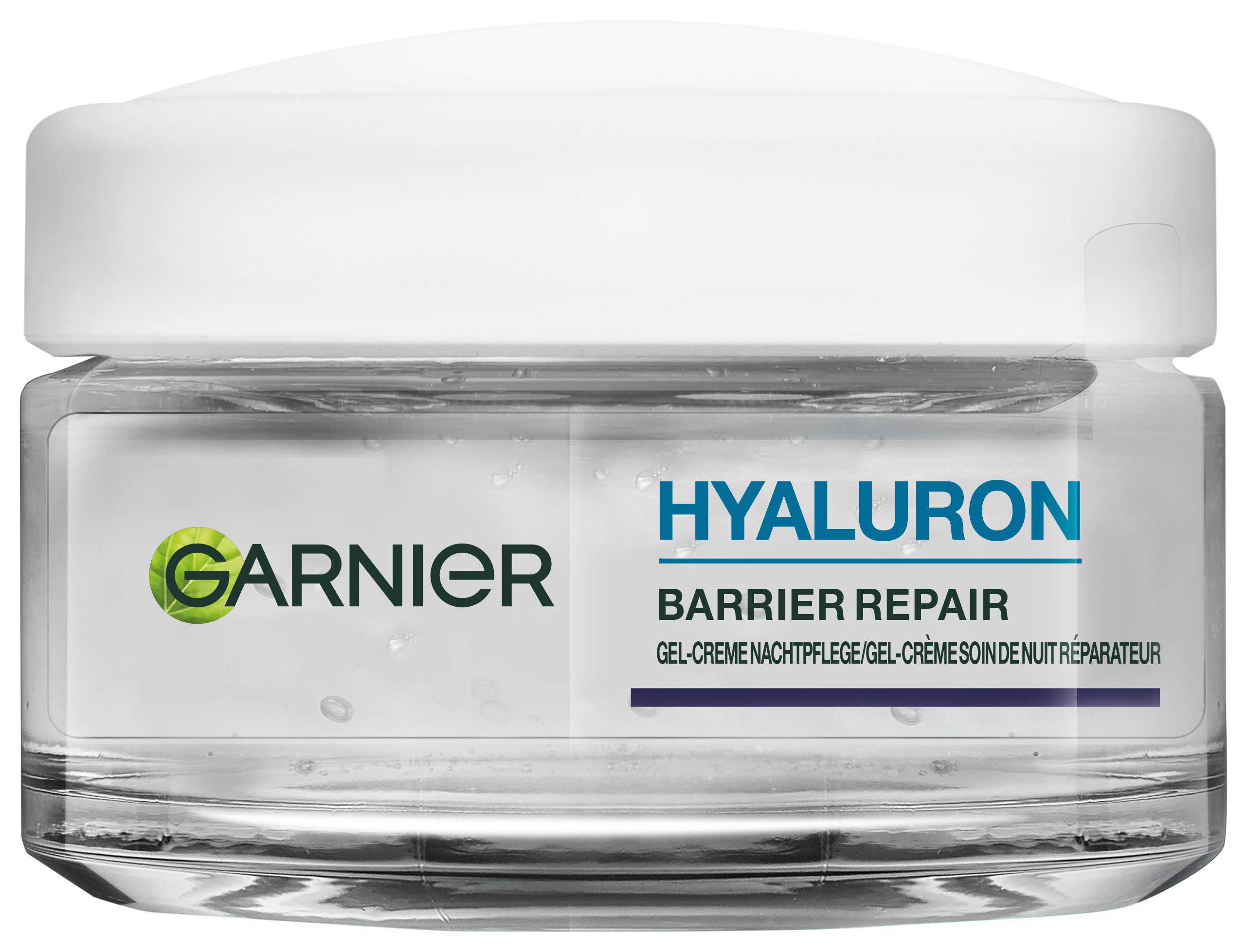 GARNIER Nachtcreme HYALURON BARRIER REPAIR GEL-CREME, feuchtigkeitsspendende Pflege für die Nacht