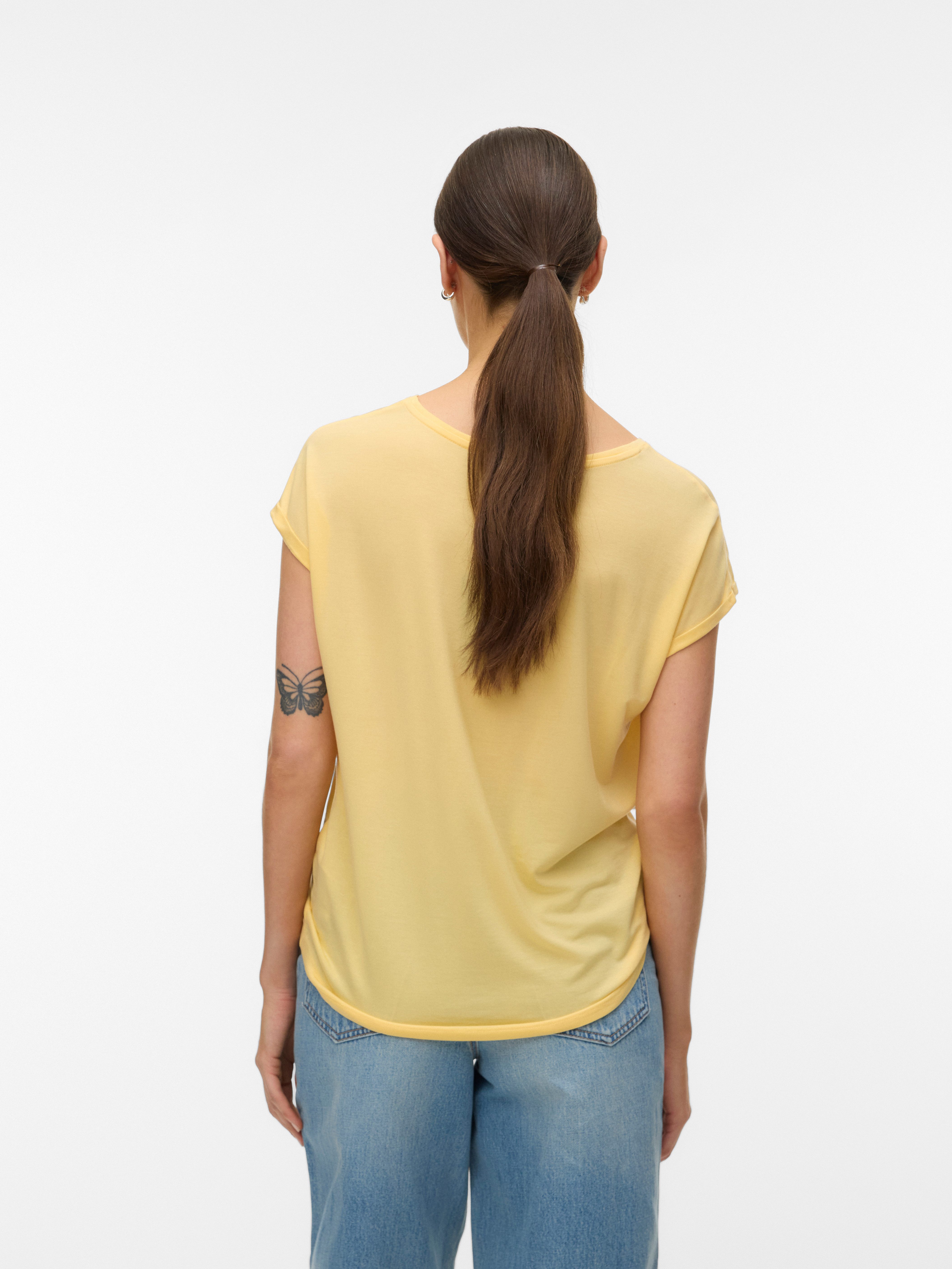 Vero Moda T-Shirt VMAVA PLAIN SS TOP JRS NOOS Materialmix, regular fit